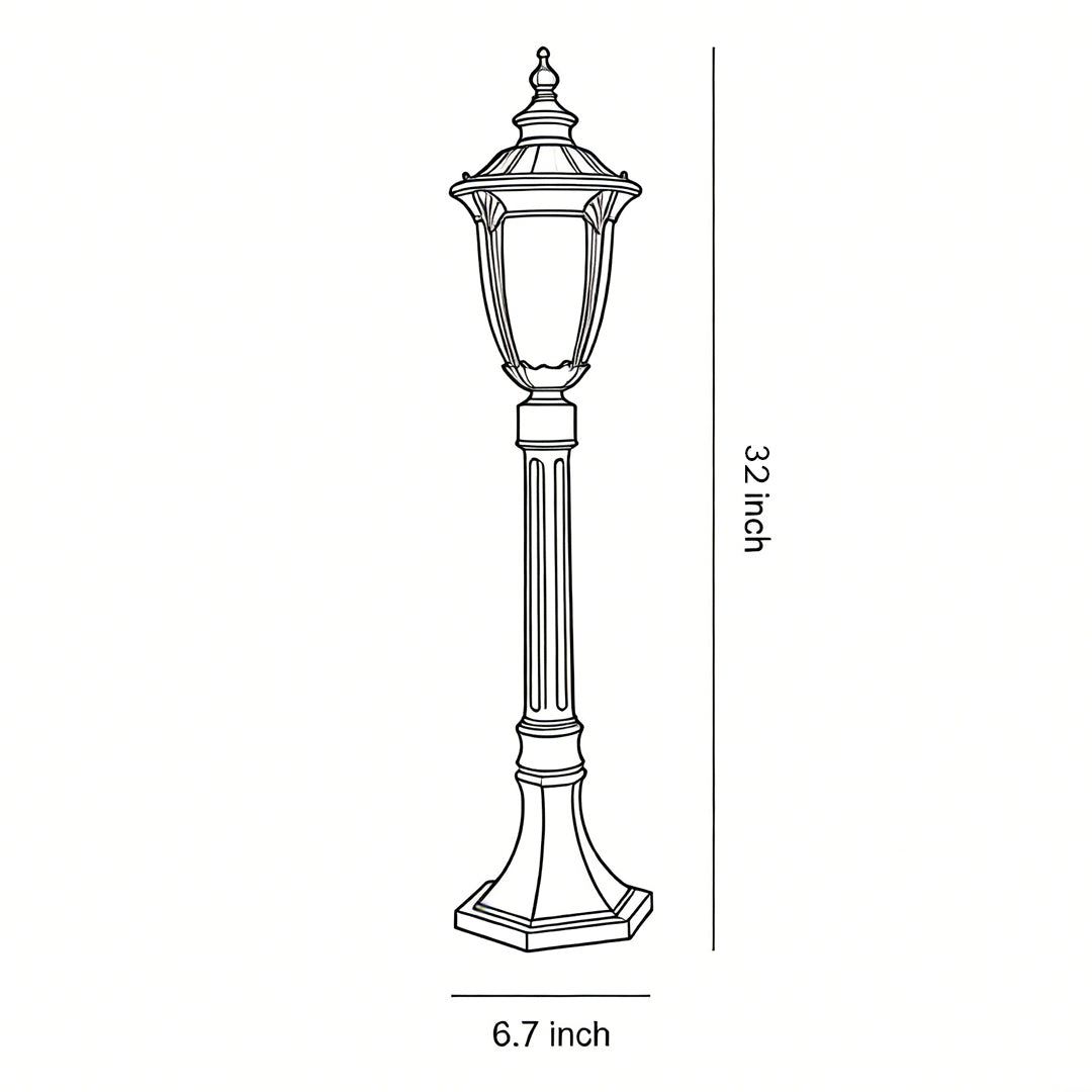 WINTHROP GARDEN POST LANTERN - Classic European-Inspired Waterproof Illumination