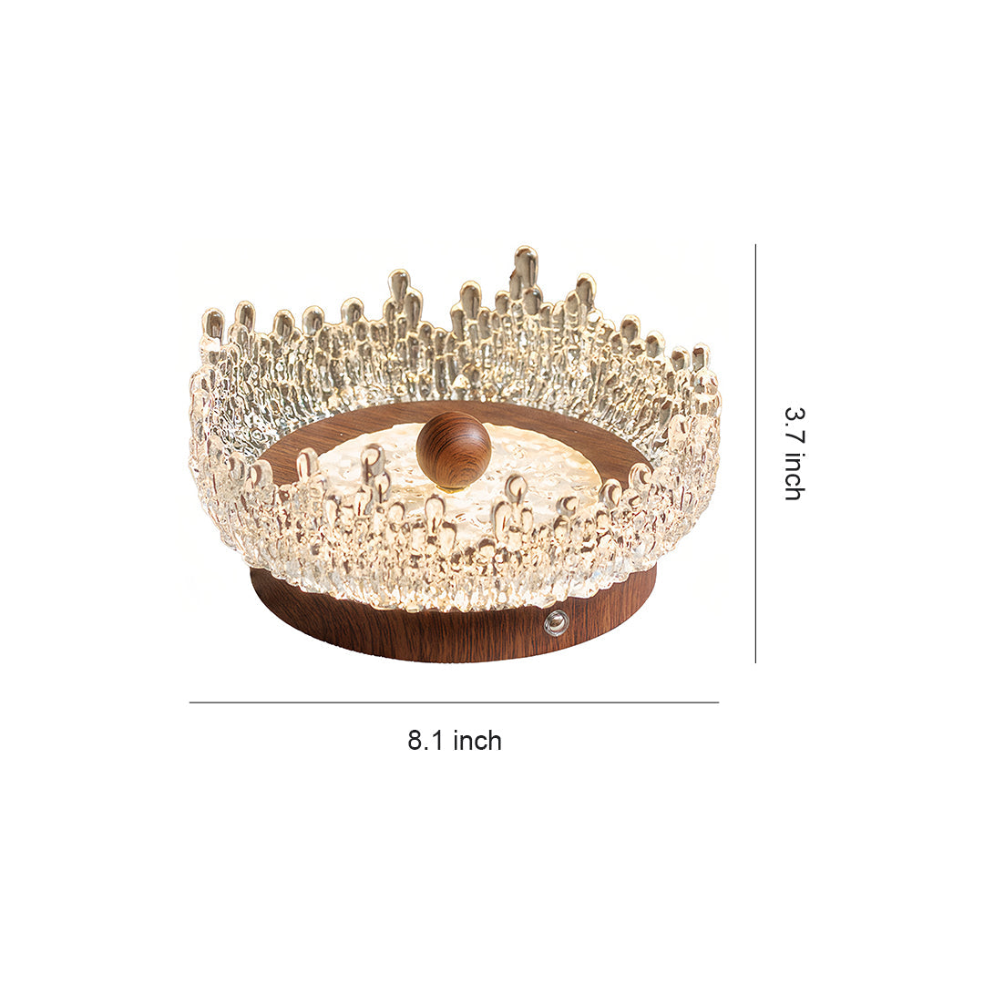 CHARLESTON WALNUT ACRYLIC LUMINAIRE WITH VINTAGE FRENCH INFLUENCE