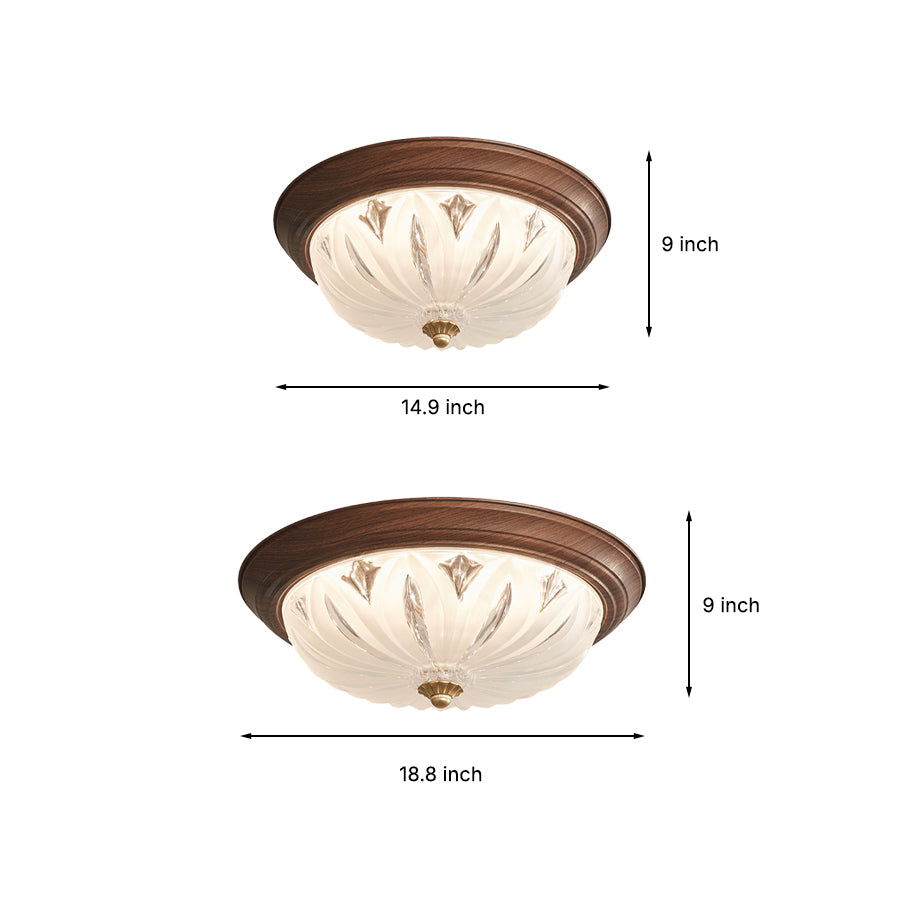 WINTHORPE WALNUT HUE FLUSH MOUNT LIGHTING