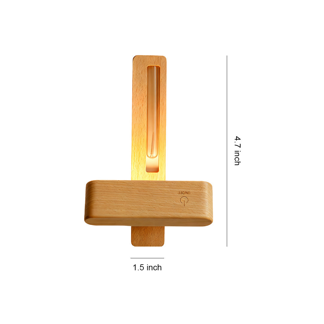 FENWICK WOODEN ILLUMINATED VASE LIGHT WITH MAGNETIC WIRELESS DESIGN