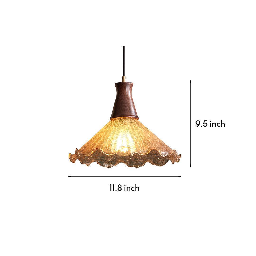 WINCHESTER WALNUT CRACKLE GLASS PENDANT LUMINAIRE