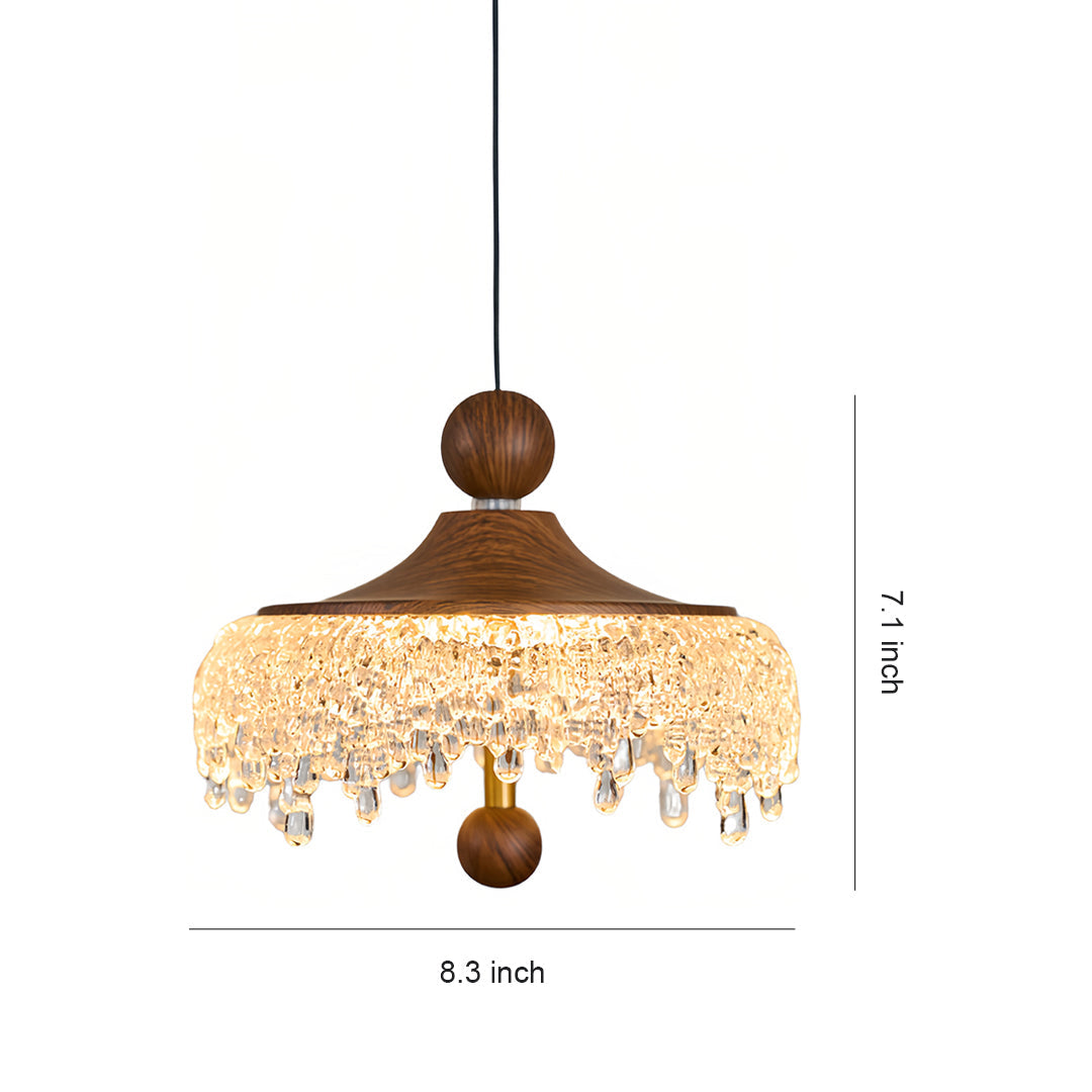 WINTHORPE WALNUT TEARDROP IRON CEILING LAMP