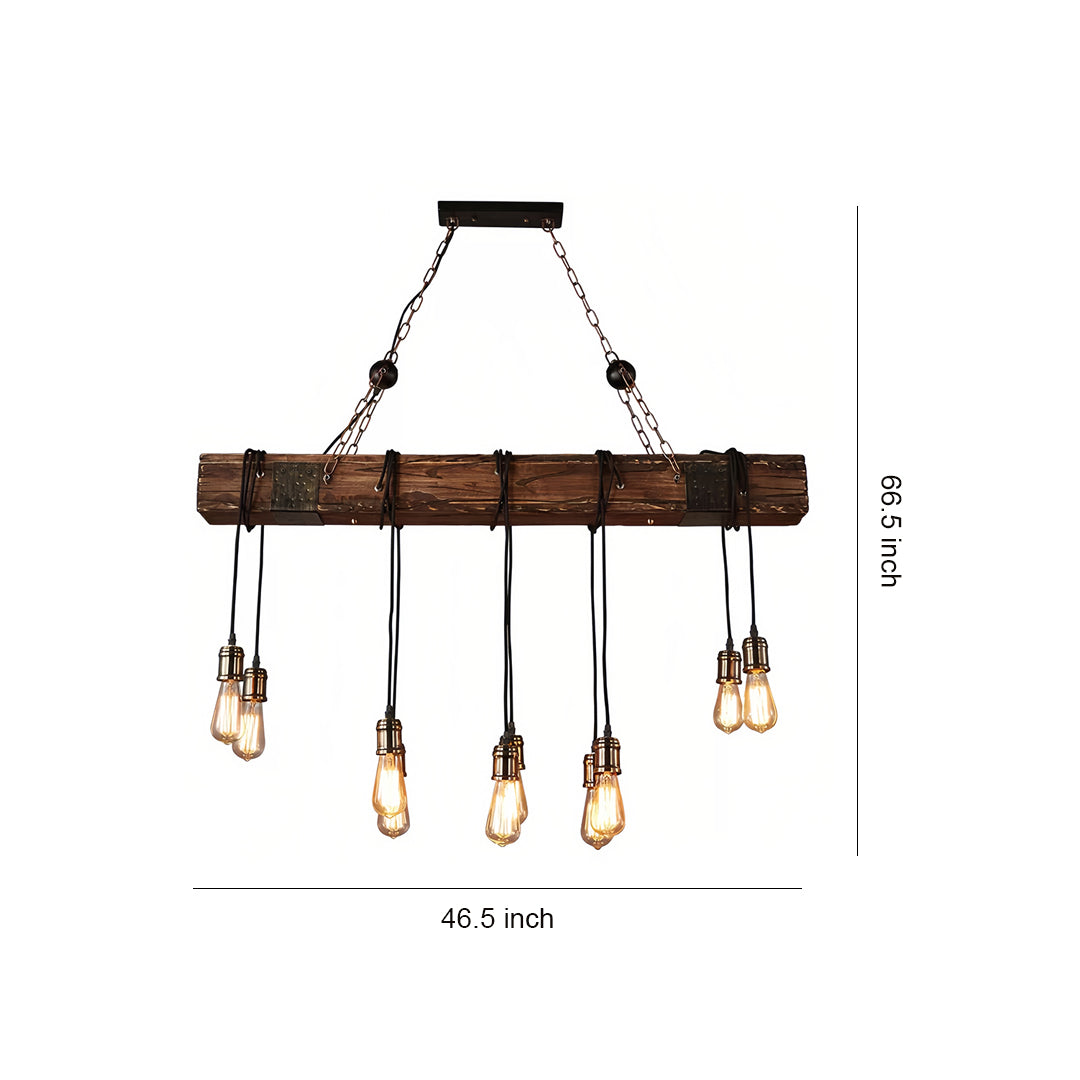 RAVENWOOD IRON AND TIMBER HANGING LANTERN