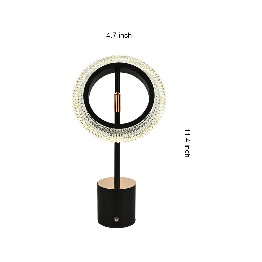 ALDERSON RINGED ILLUMINATION TABLE LAMP - Minimalist Modern Design with Integrated Charging Feature