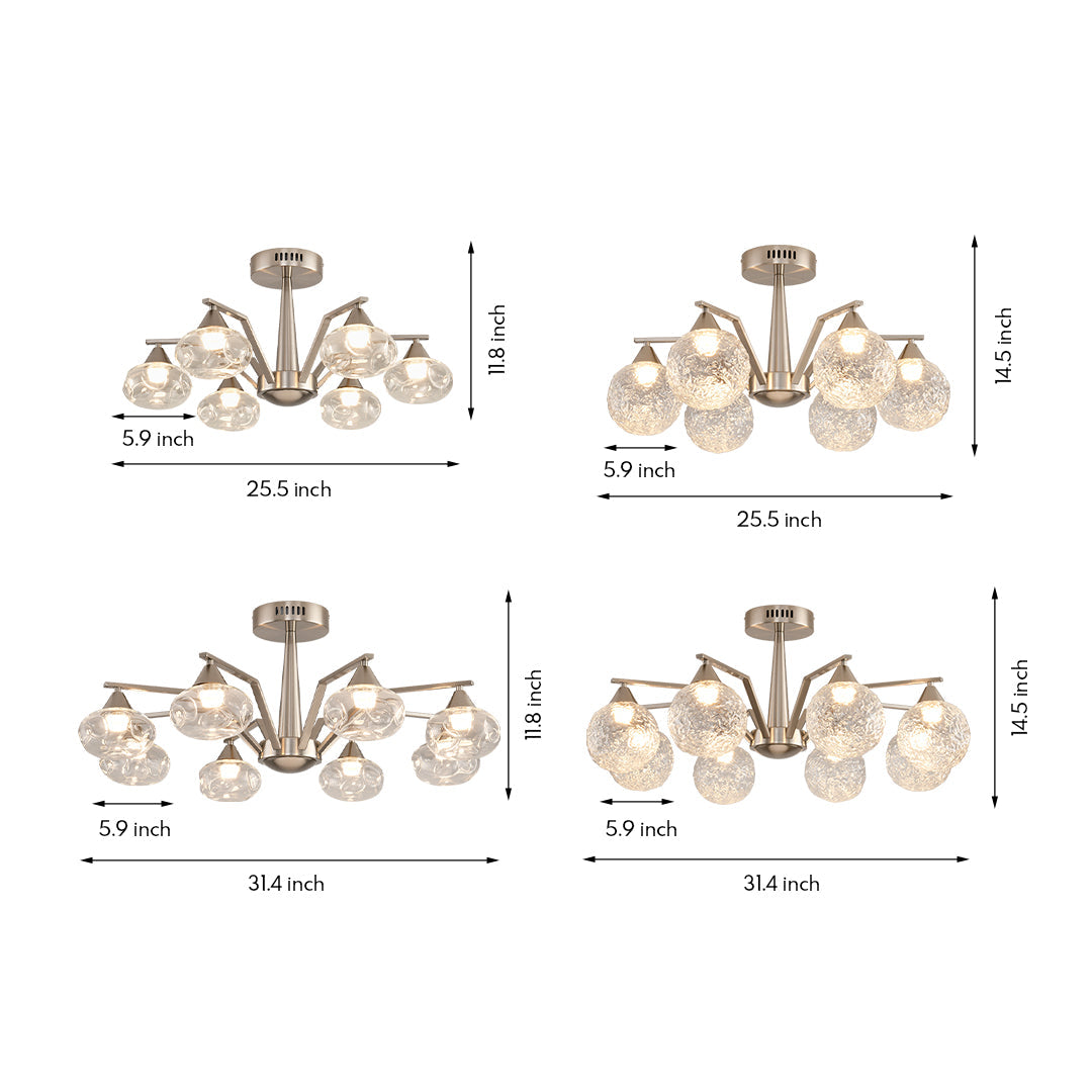 WINTERBOURNE SILVER STARBURST CEILING FIXTURE