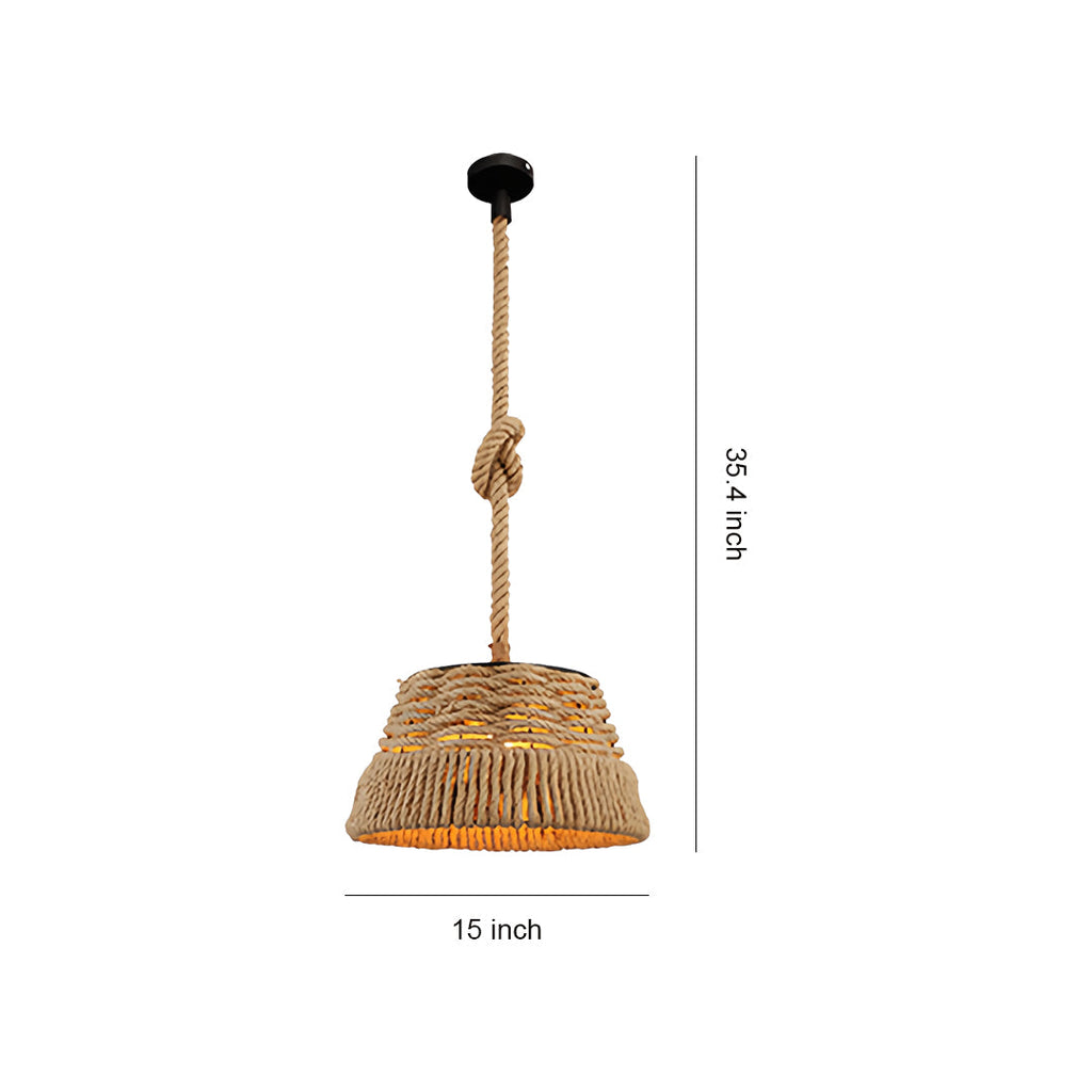 WINCHESTER ROPE-BOUND IRON PENDANT LAMP