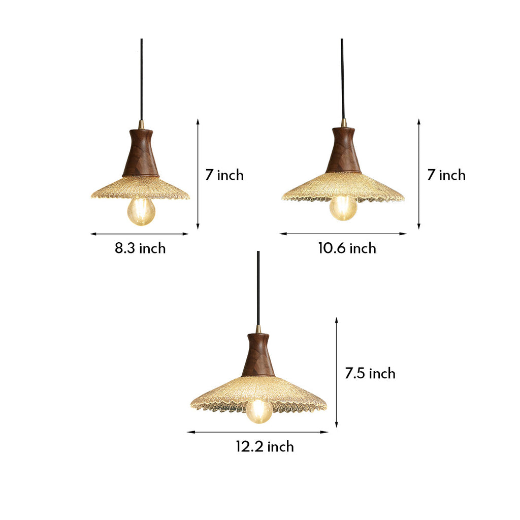 CHATHAM WOODEN WABI SABI GLASS HANGING LAMP