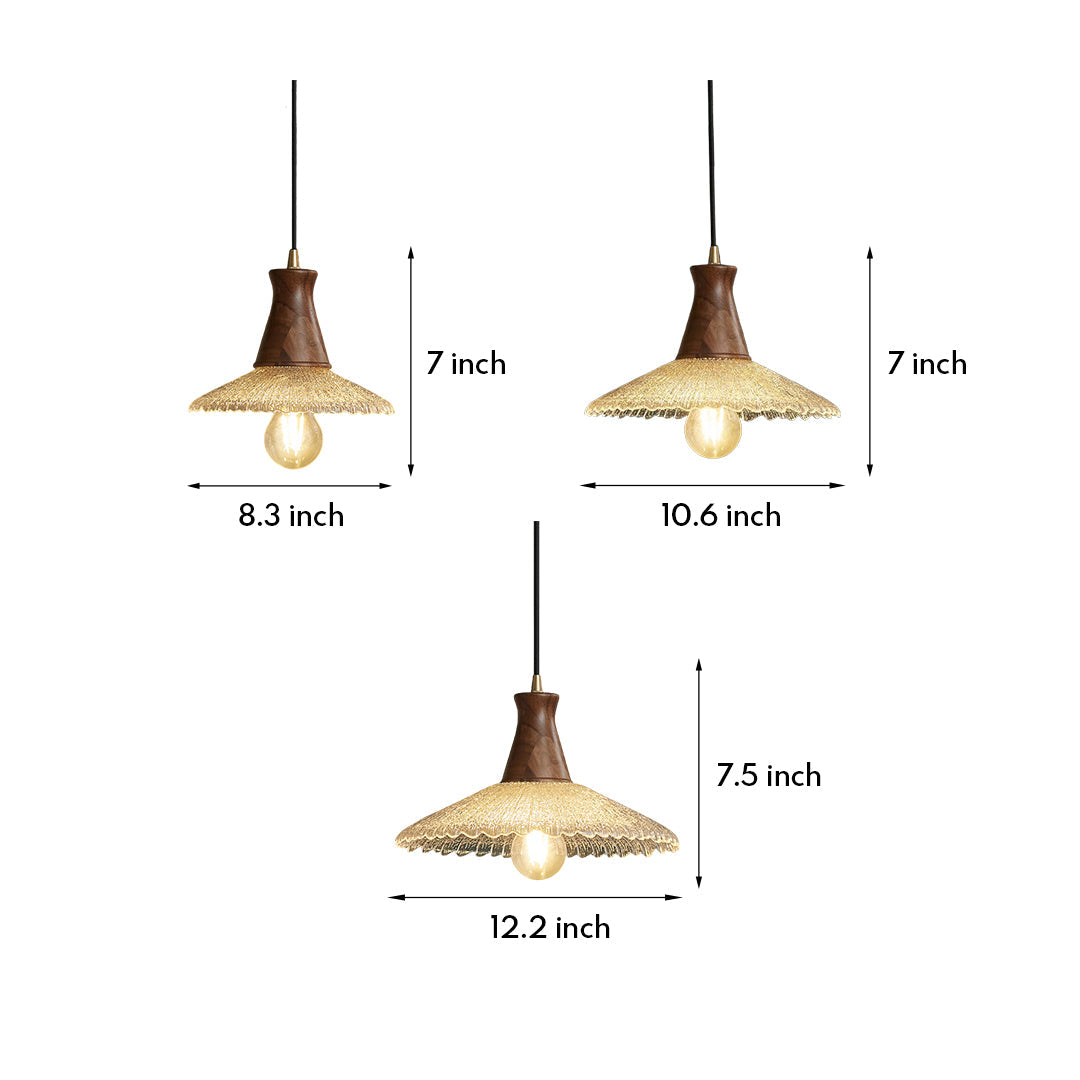 CHATHAM WOODEN WABI SABI GLASS HANGING LAMP