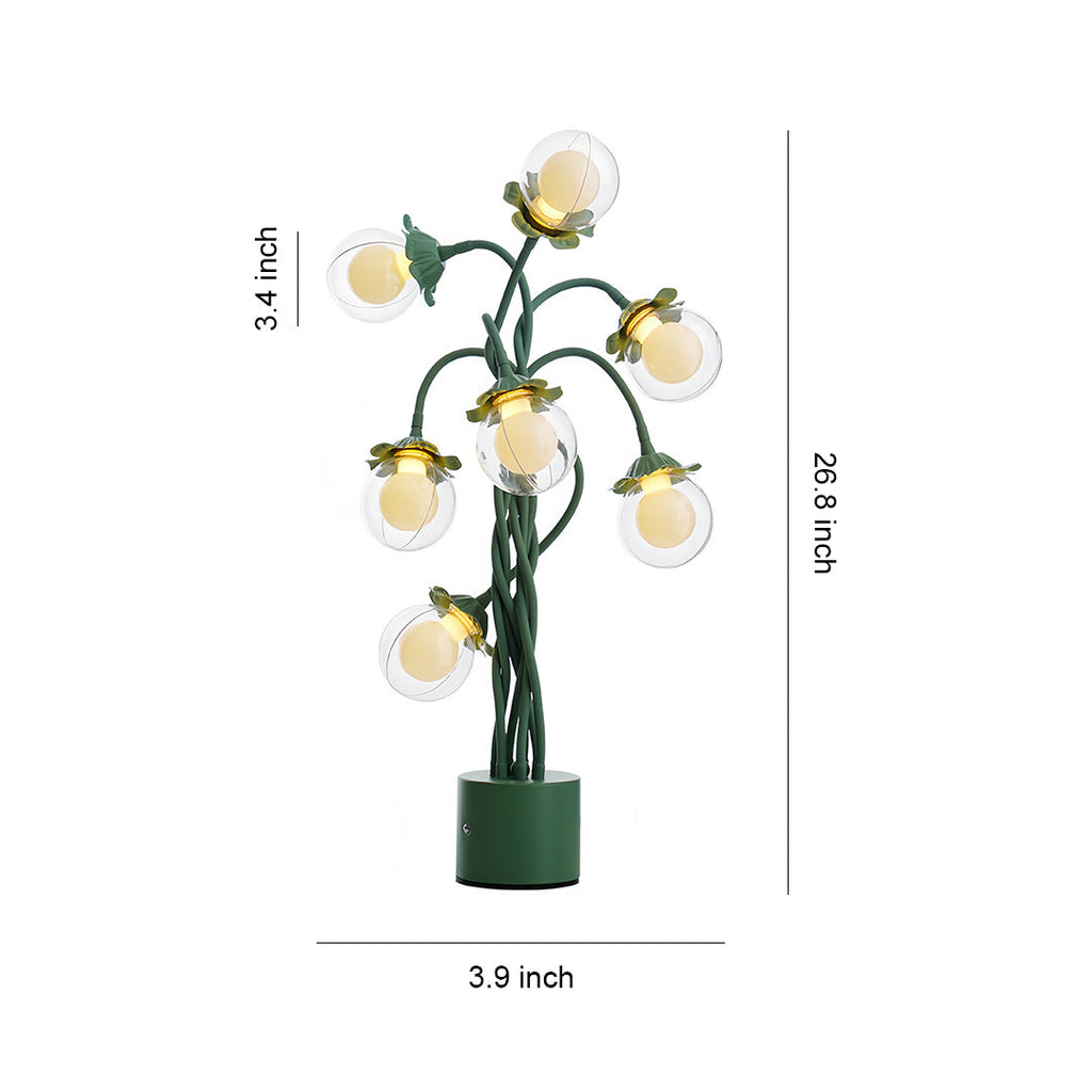 VERDANT BOUQUET GLOBE LAMP - Vintage Floral Illumination