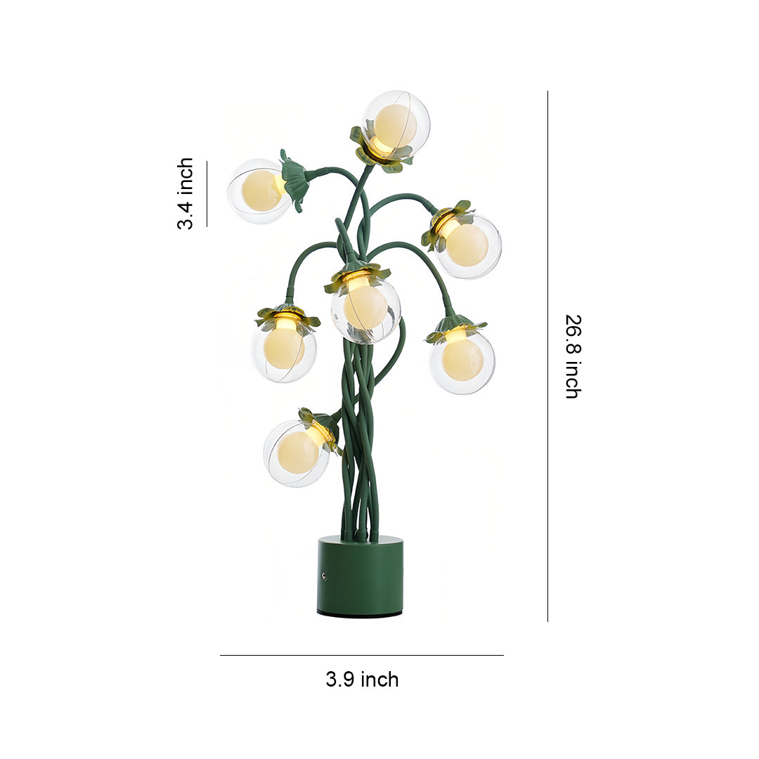 VERDANT BOUQUET GLOBE LAMP - Vintage Floral Illumination