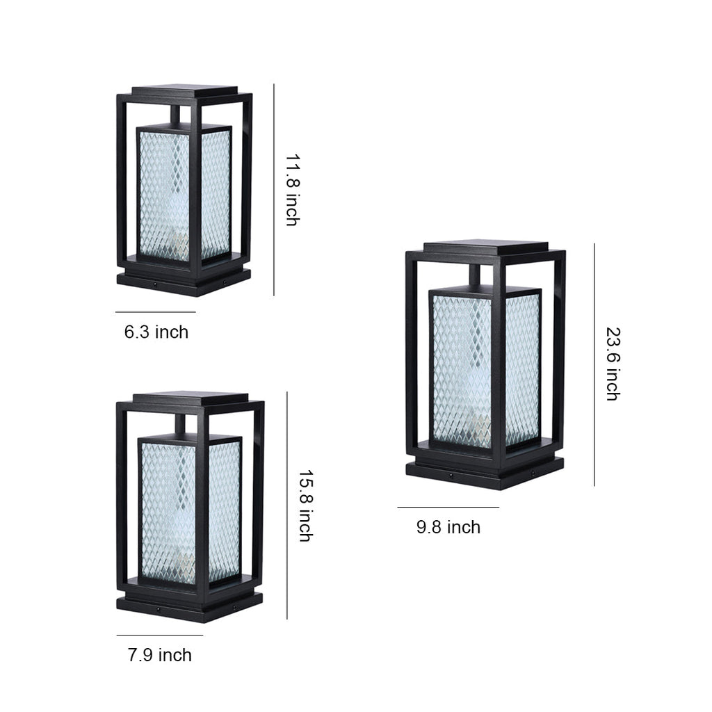RAVENWOOD SQUARE WEATHERED GLASS GARDEN LANTERN
