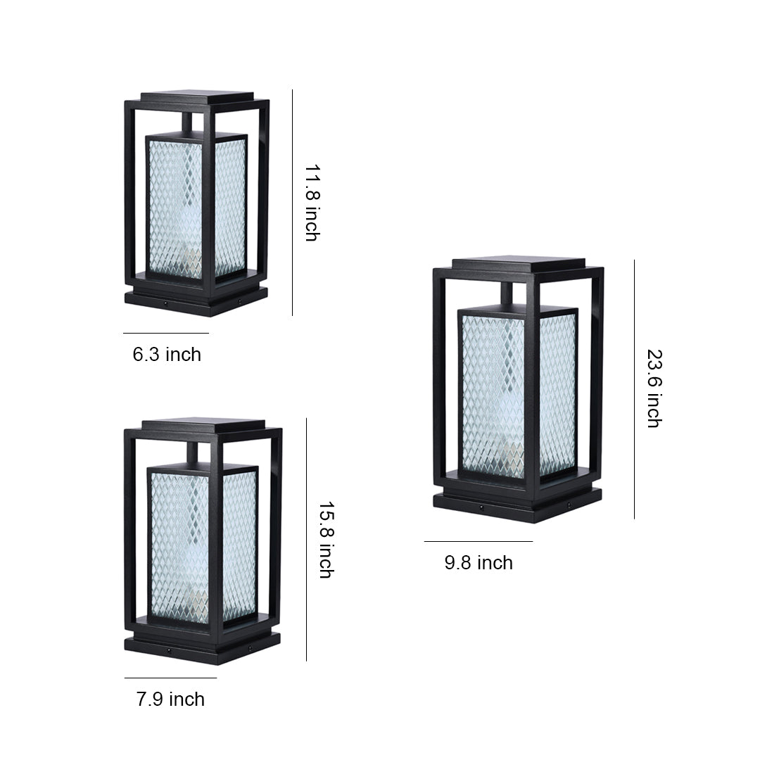 RAVENWOOD SQUARE WEATHERED GLASS GARDEN LANTERN