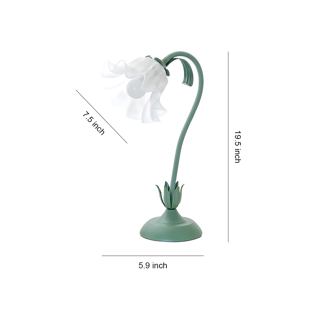 VERDANT AMARYLLIS TWISTED GLASS TABLE LAMP