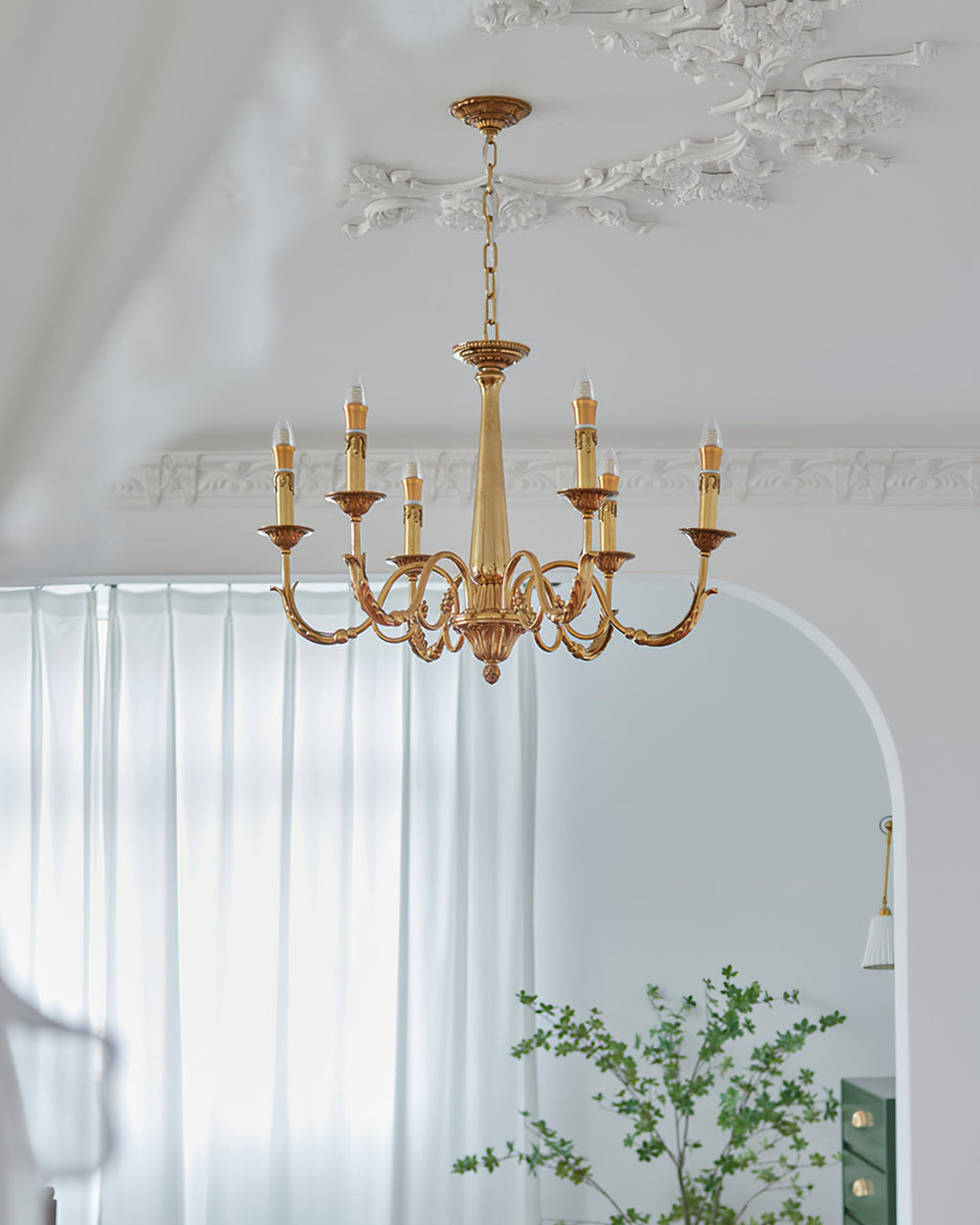 WINDSOR BRASS CANDLELIT HANGING LANTERN