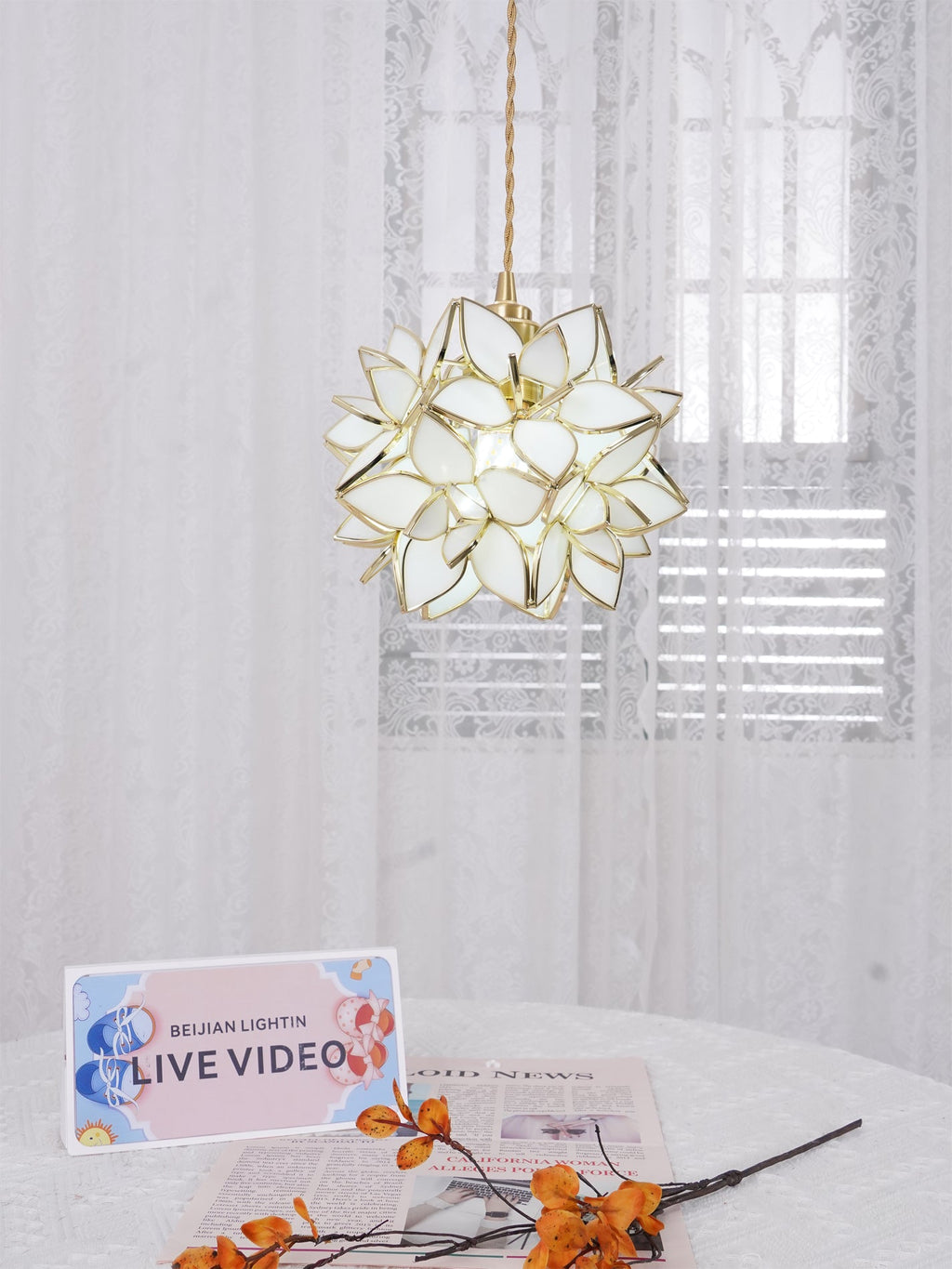 WINDSOR CAPIZ SHELL HANGING LANTERN