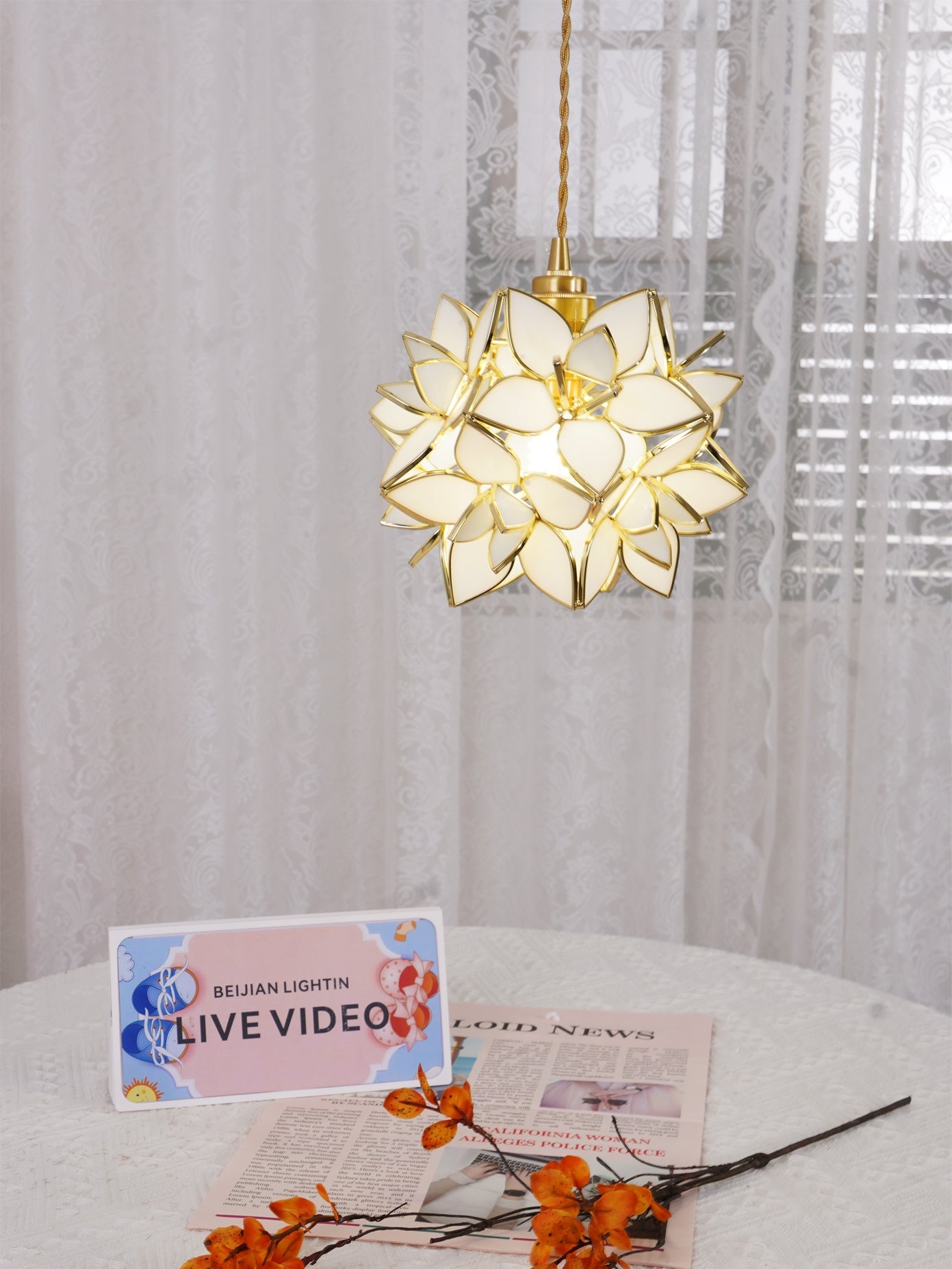 WINDSOR CAPIZ SHELL HANGING LANTERN