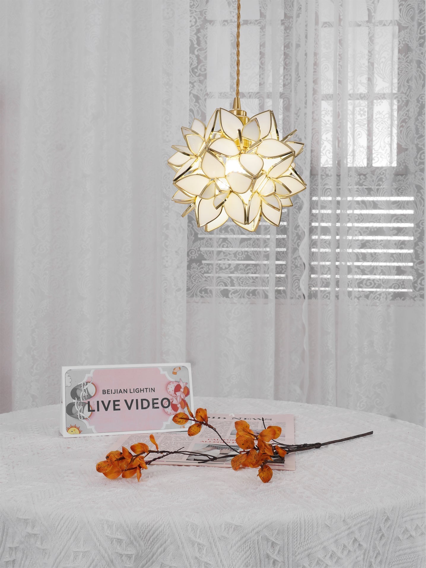 WINDSOR CAPIZ SHELL HANGING LANTERN