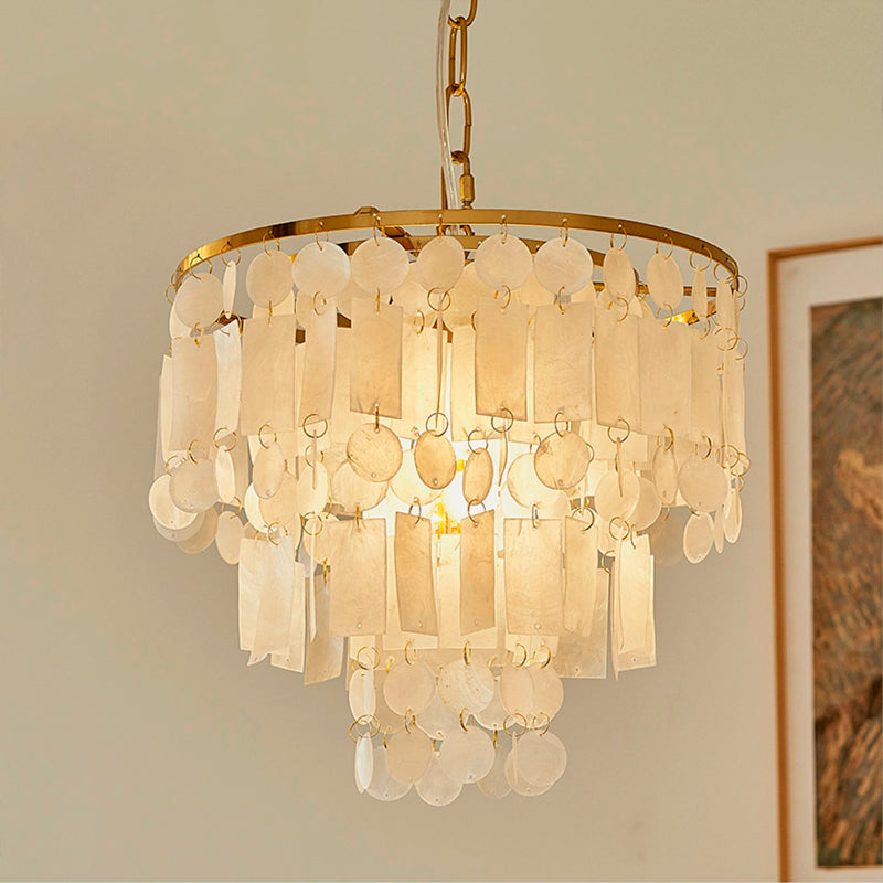 CARLETON CAPIZ FLEUR CHANDELIER