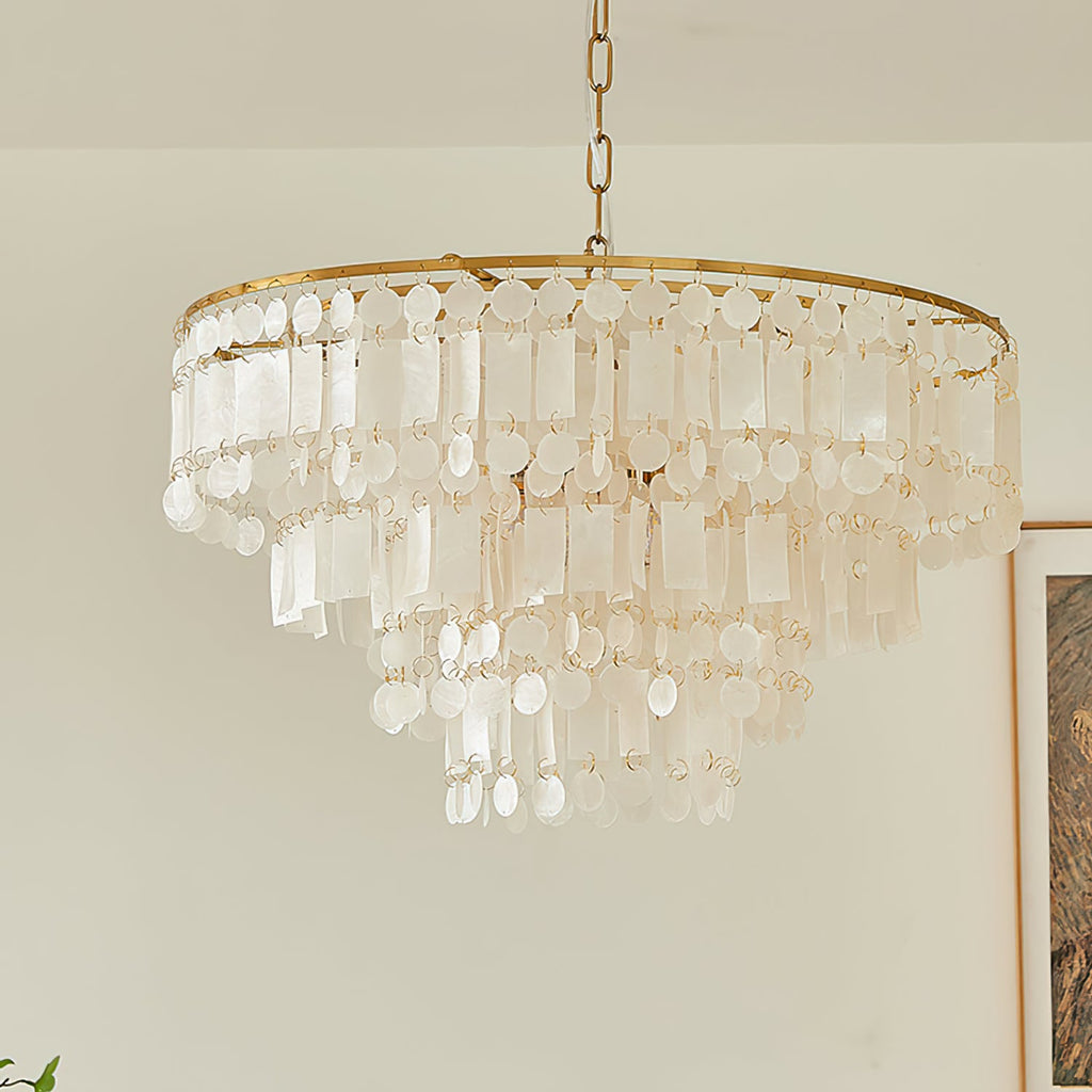 CARLETON CAPIZ FLEUR CHANDELIER