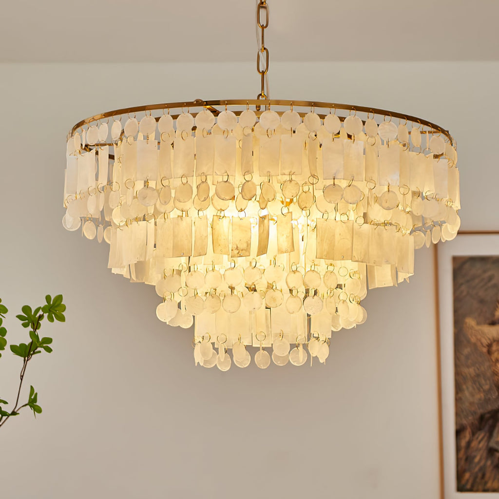 CARLETON CAPIZ FLEUR CHANDELIER