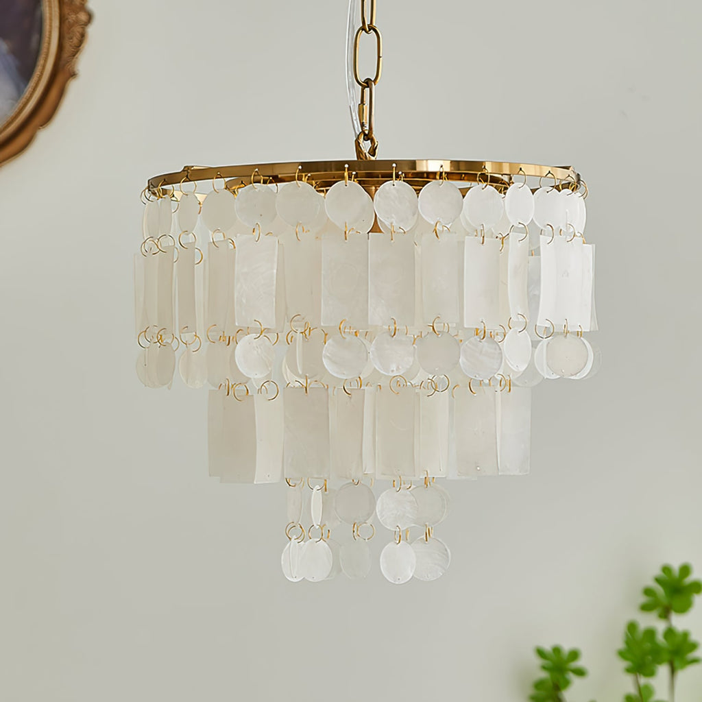 CARLETON CAPIZ FLEUR CHANDELIER