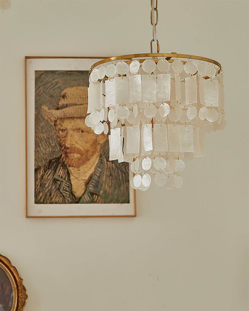 CARLETON CAPIZ FLEUR CHANDELIER