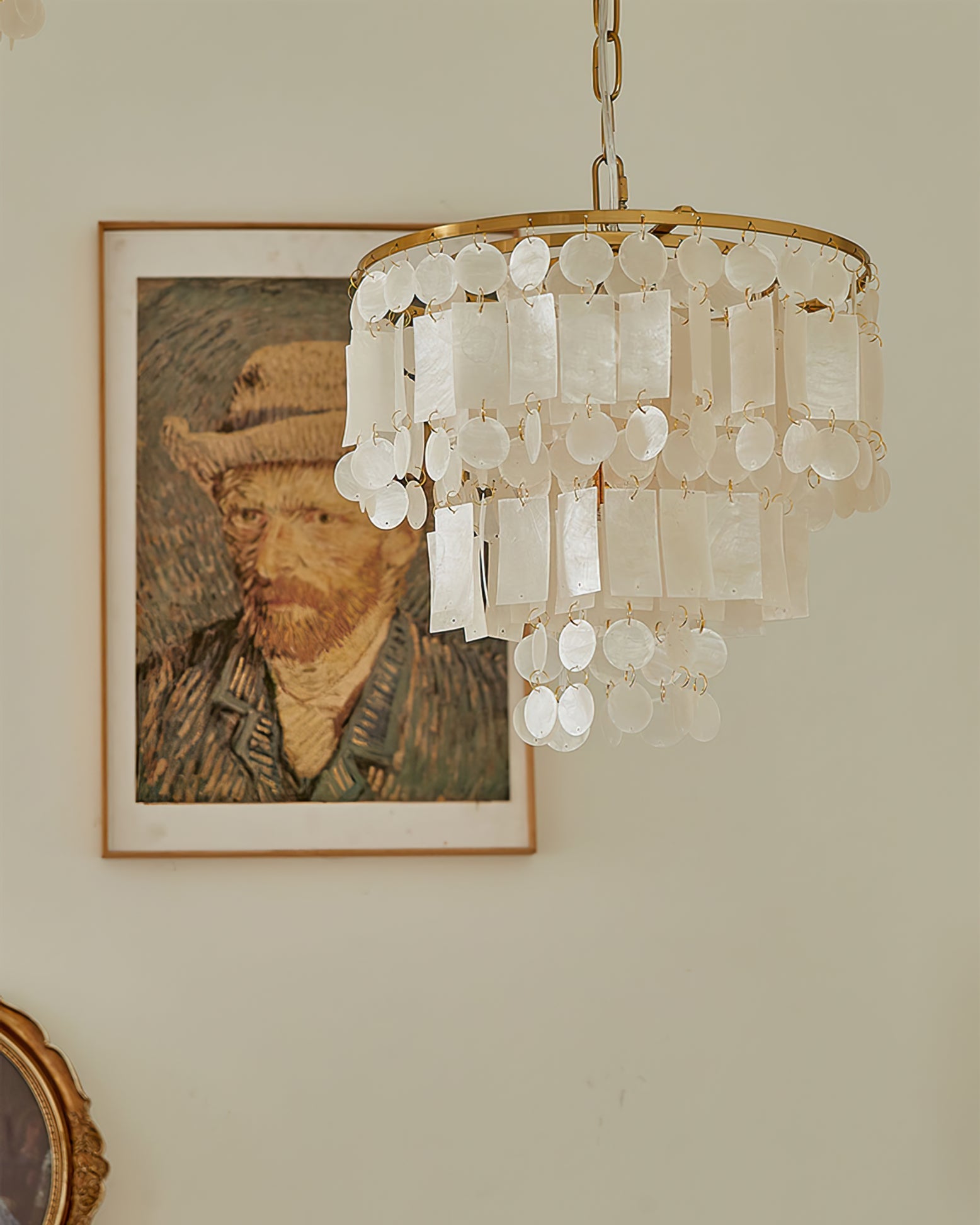 CARLETON CAPIZ FLEUR CHANDELIER