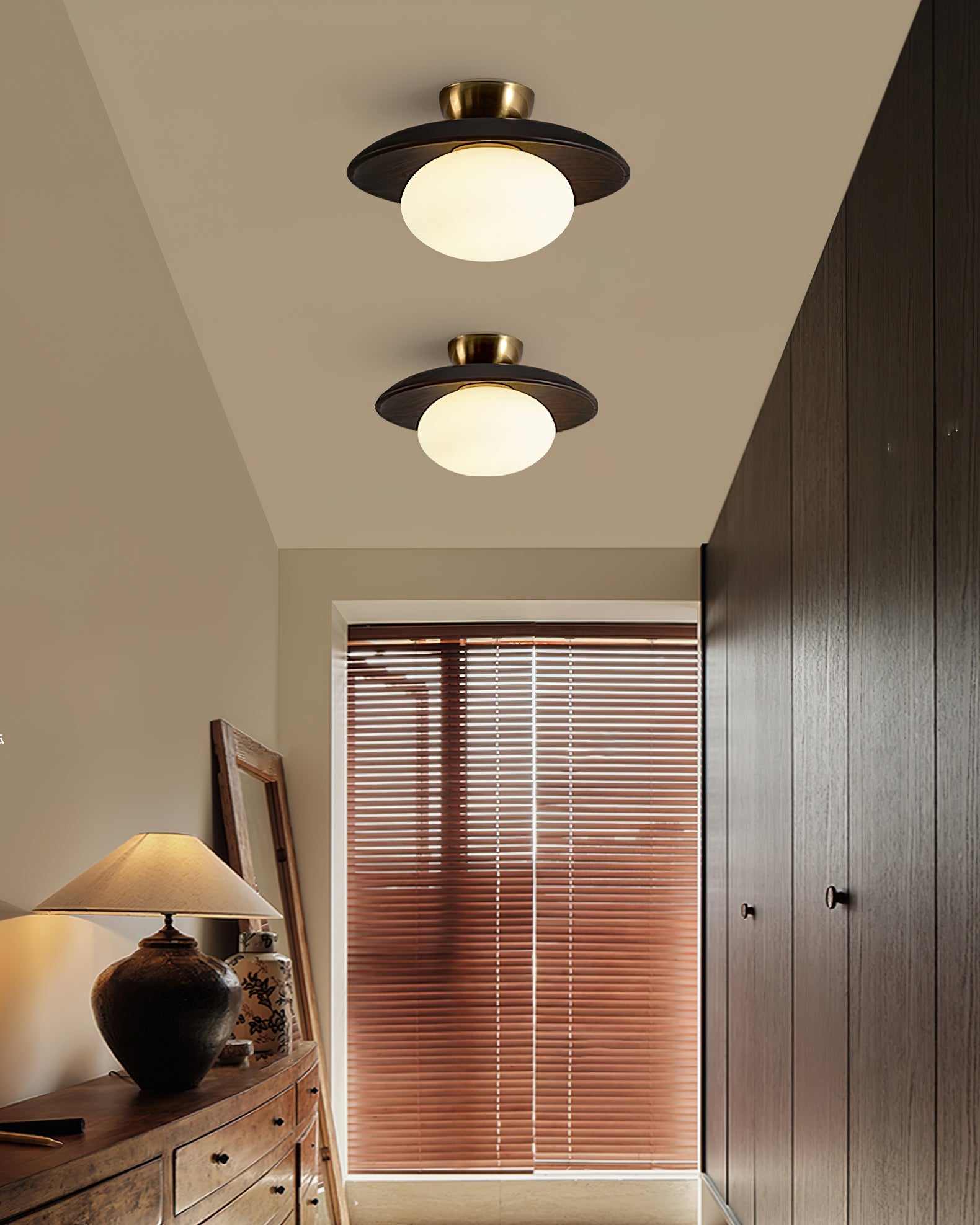 WINTHROP FROSTED GLASS DRUM LIGHT