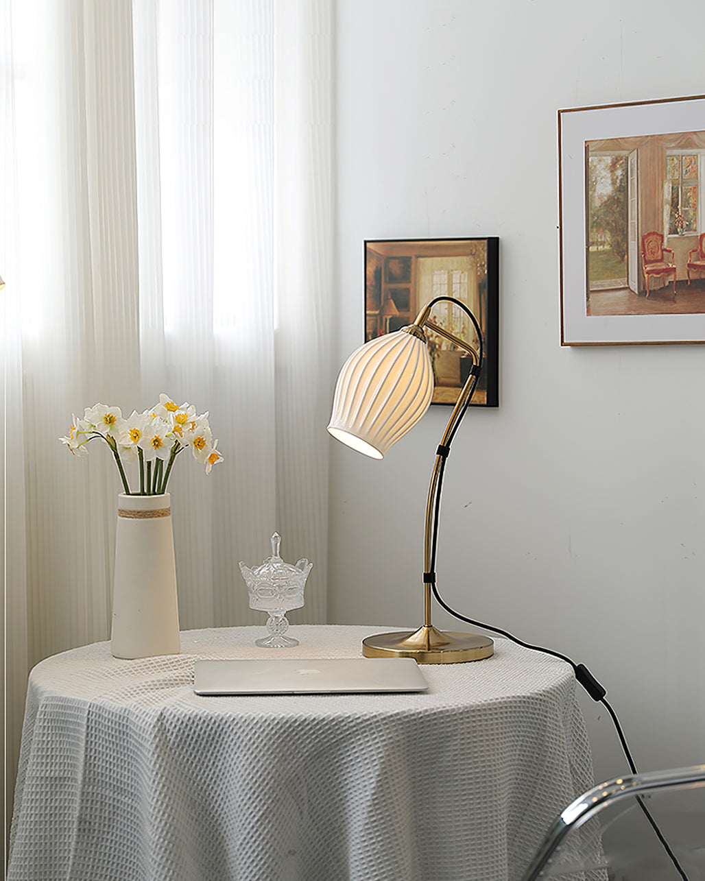 RIVERTON RIBBED CERAMIC ILLUMINATOR