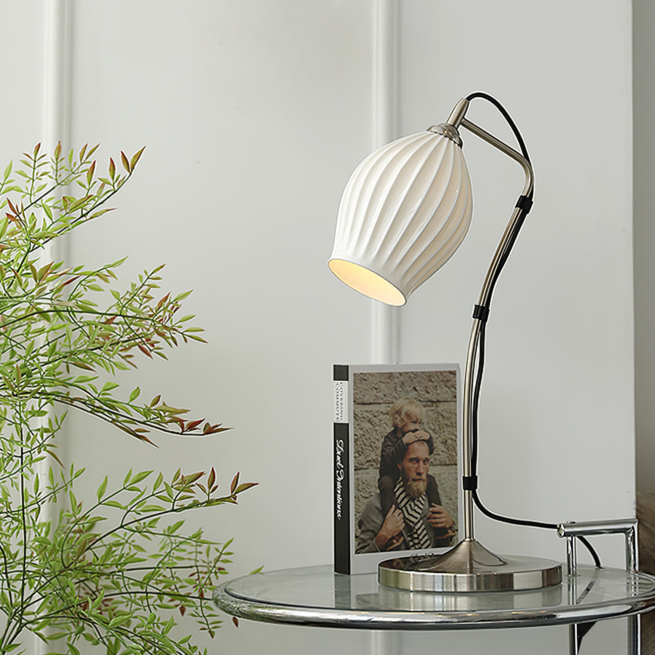RIVERTON RIBBED CERAMIC ILLUMINATOR
