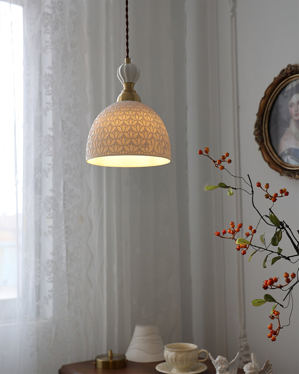WINTHROP STONEWARE HANGING LANTERN