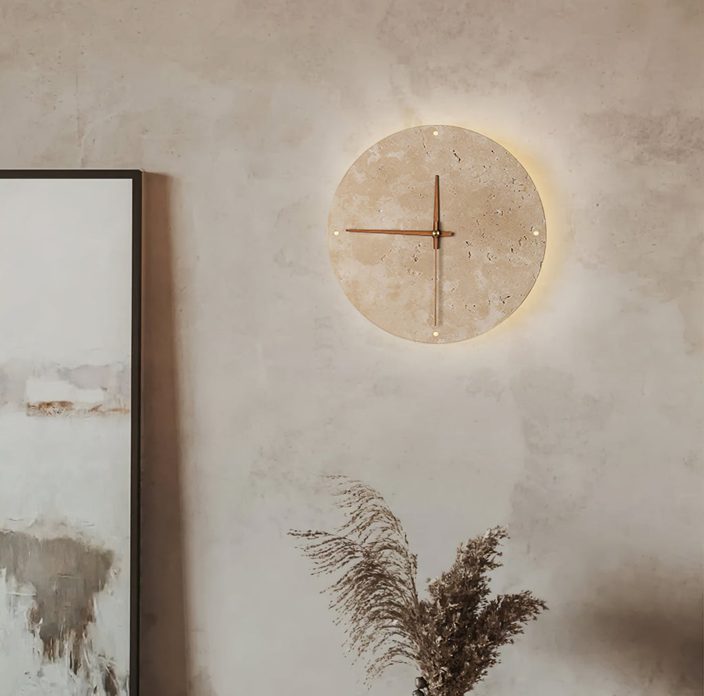 RAVENSTONE TRAVERTINE TIMEPIECE WALL SCONCE