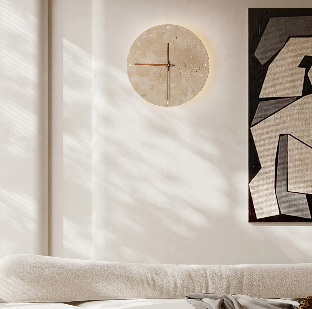 RAVENSTONE TRAVERTINE TIMEPIECE WALL SCONCE