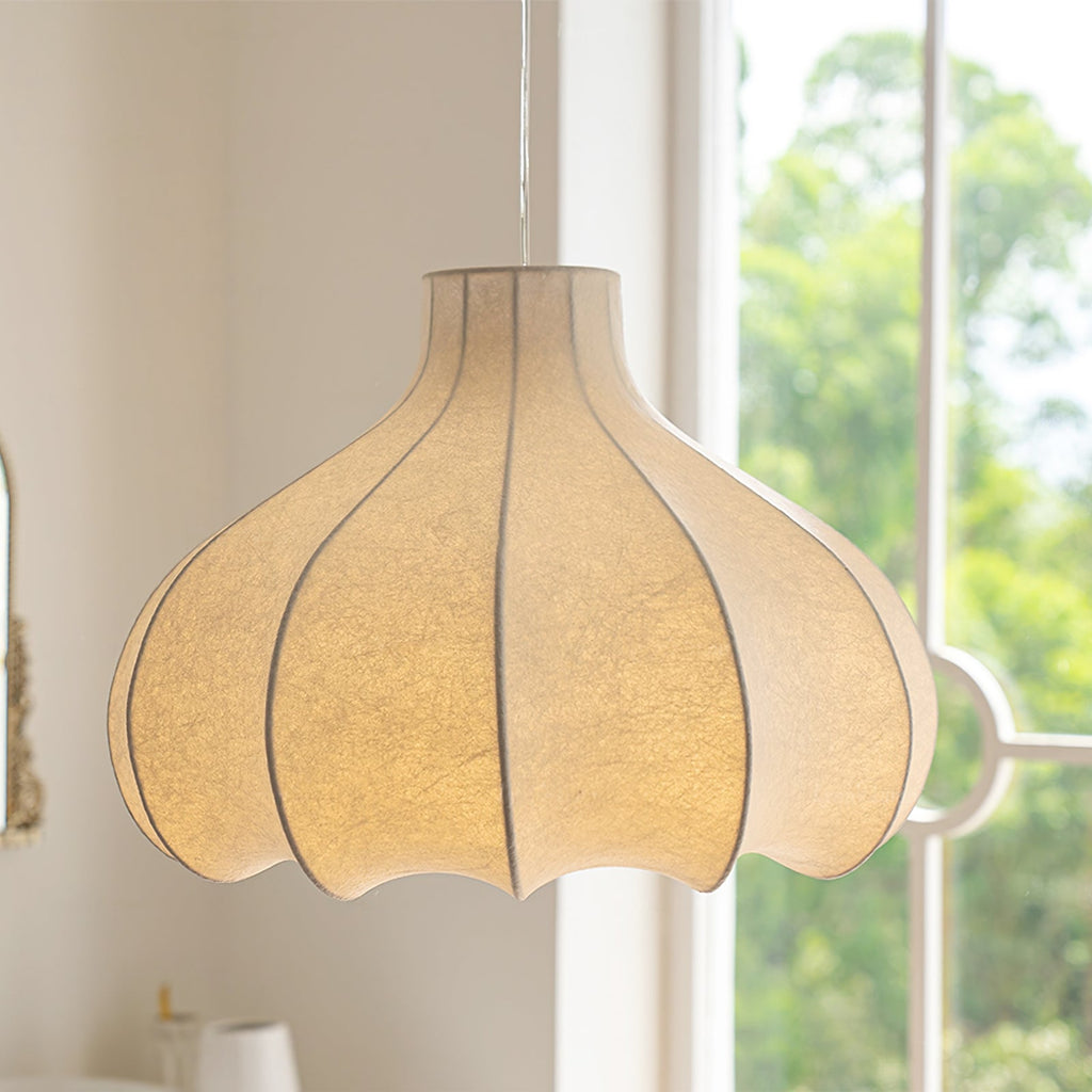 WHITECROFT SILK DRAPED HANGING LANTERN