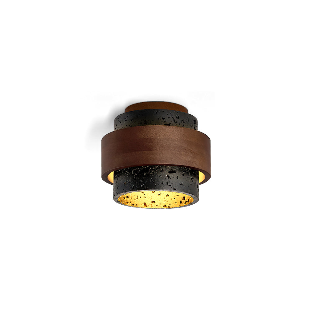 MARLOWE TRAVERTINE DRUM CEILING LANTERN