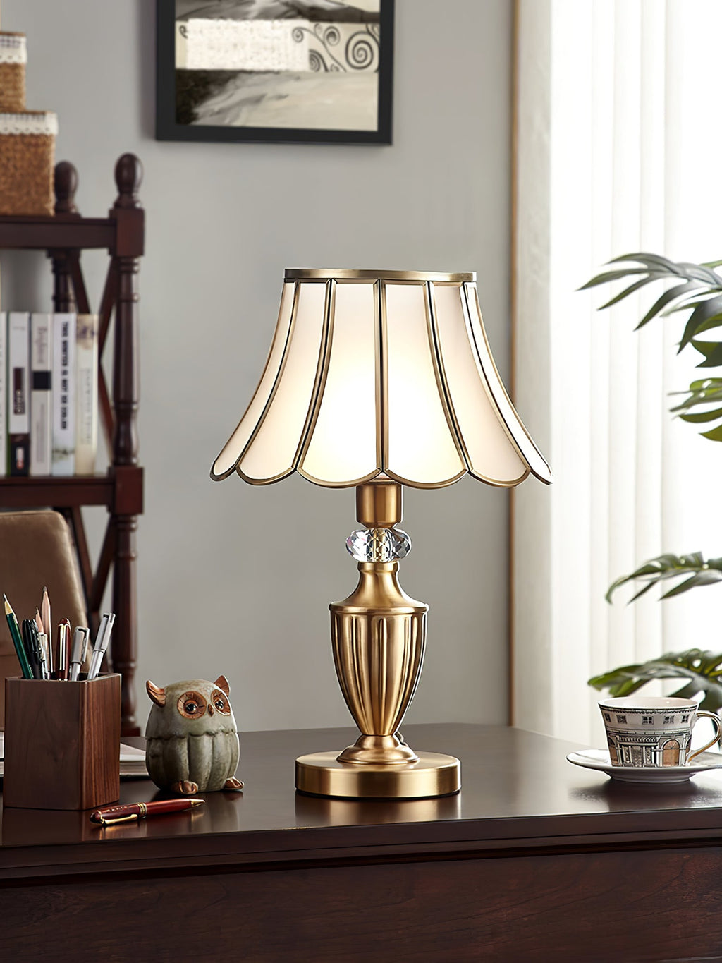 WINTHORPE CRYSTAL ENCRUSTED TABLE LANTERN