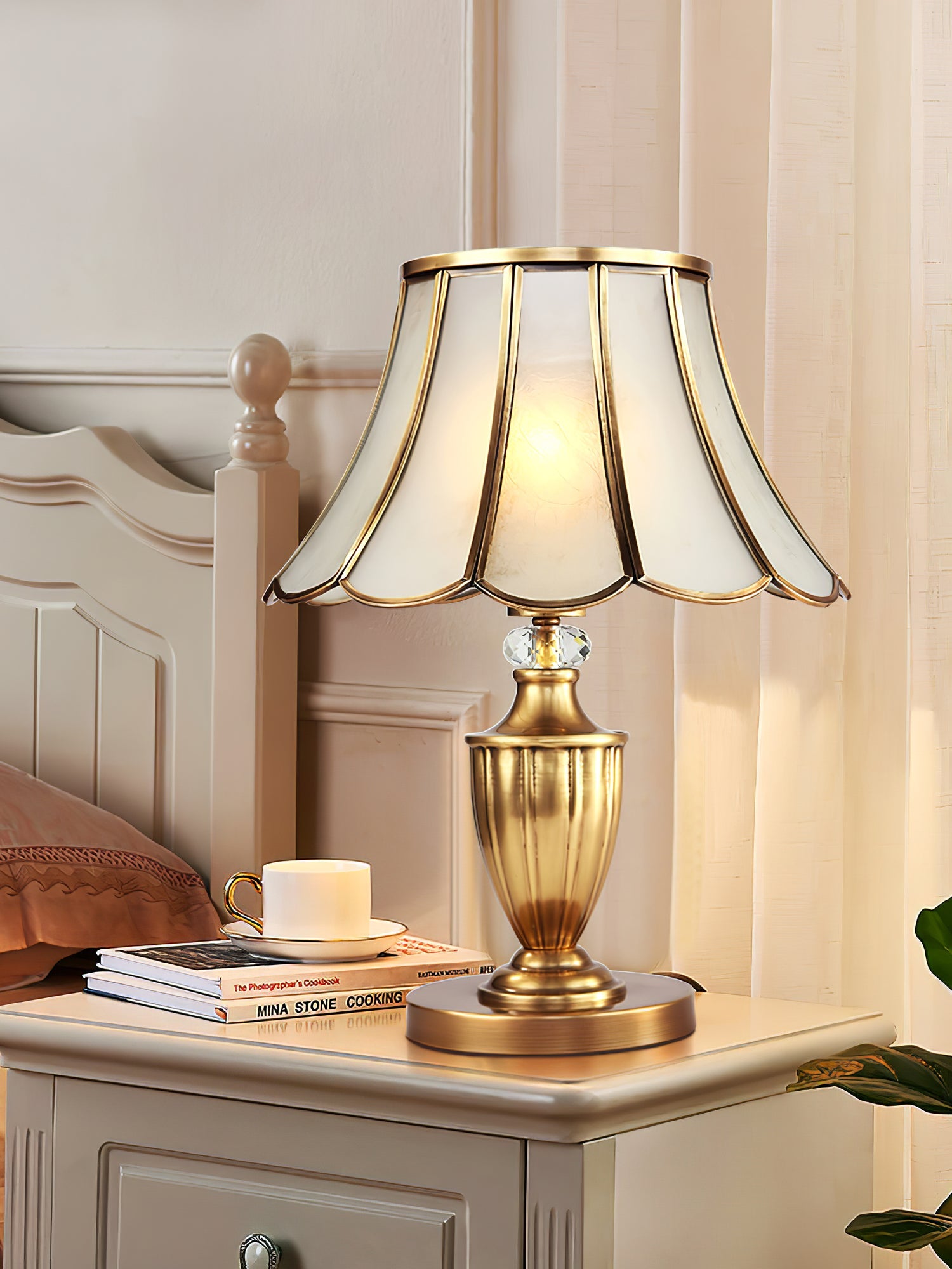 WINTHORPE CRYSTAL ENCRUSTED TABLE LANTERN