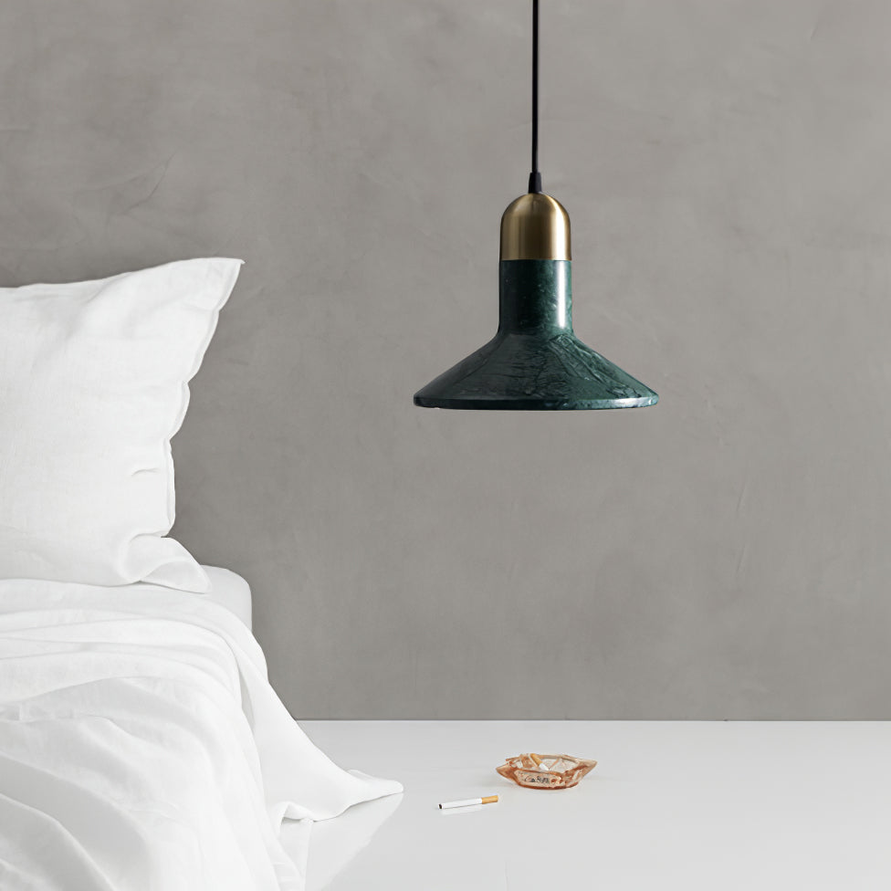 CARLETON MARBLE CONE HANGING LAMP