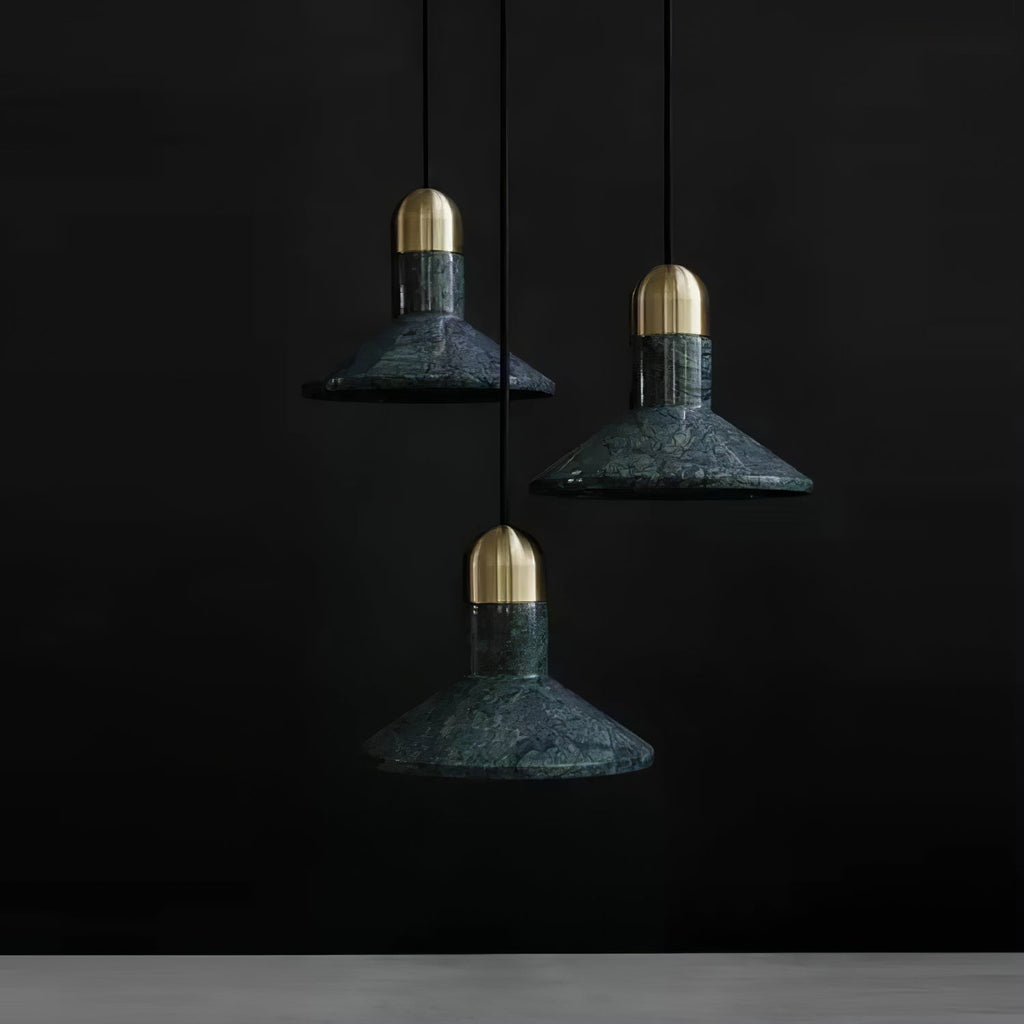 CARLETON MARBLE CONE HANGING LAMP