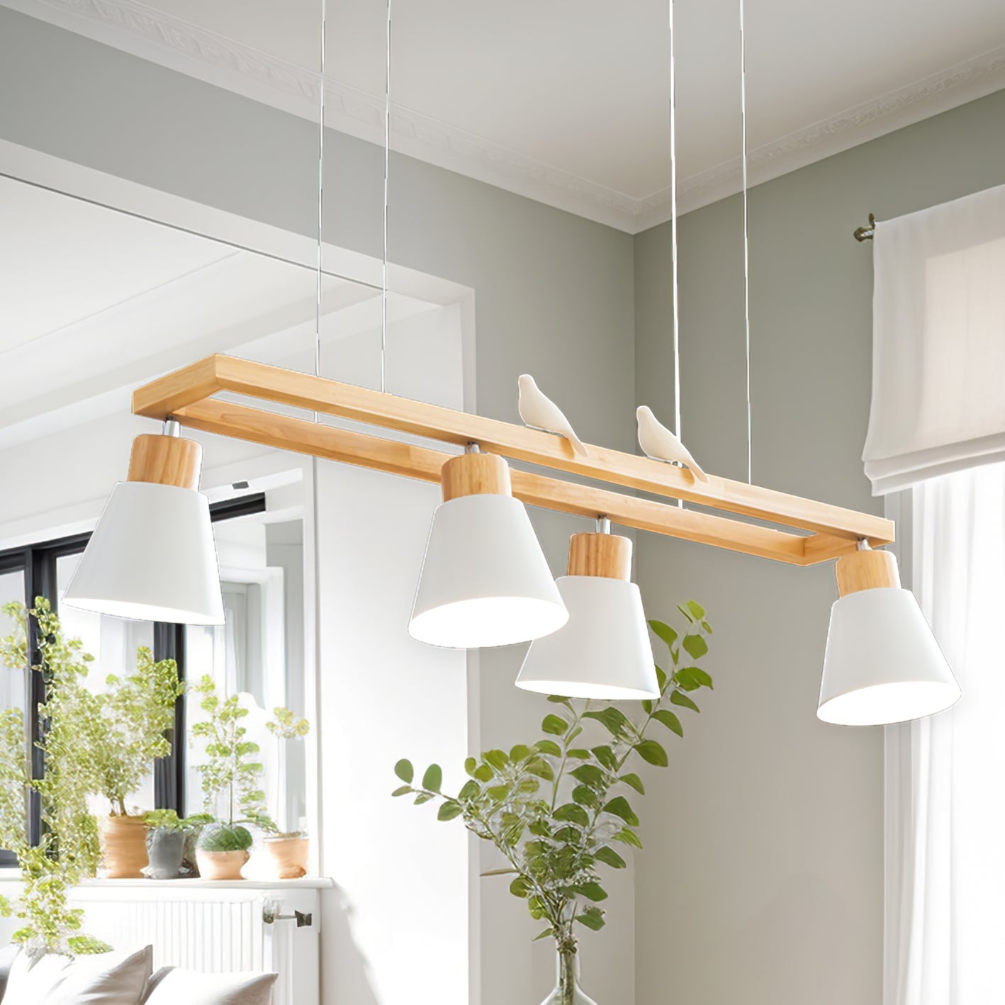 HEATHCLIFF WOODEN CONICAL LIGHTING FIXTURE