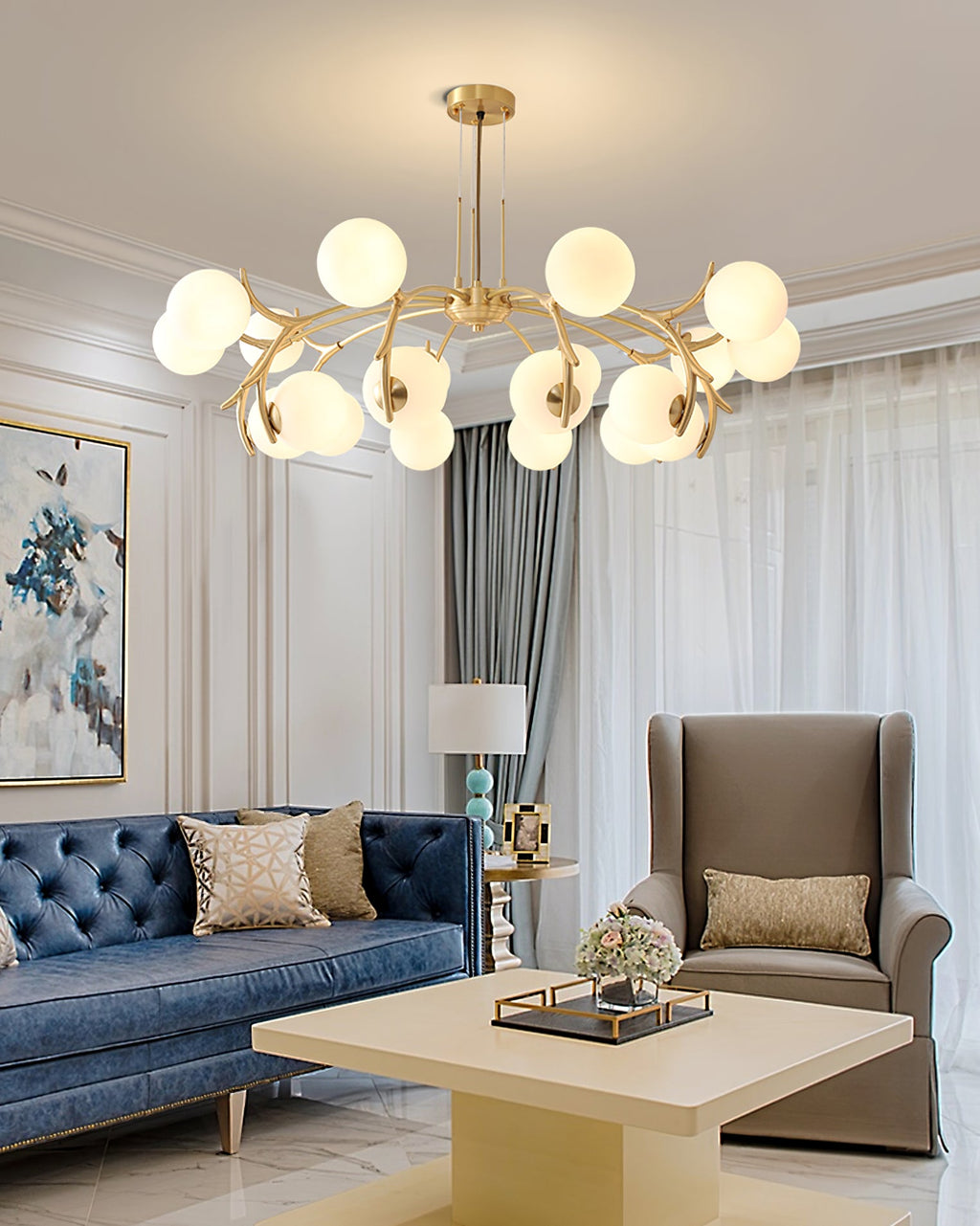 FENWICK CRYSTAL DRAPE CHANDELIER