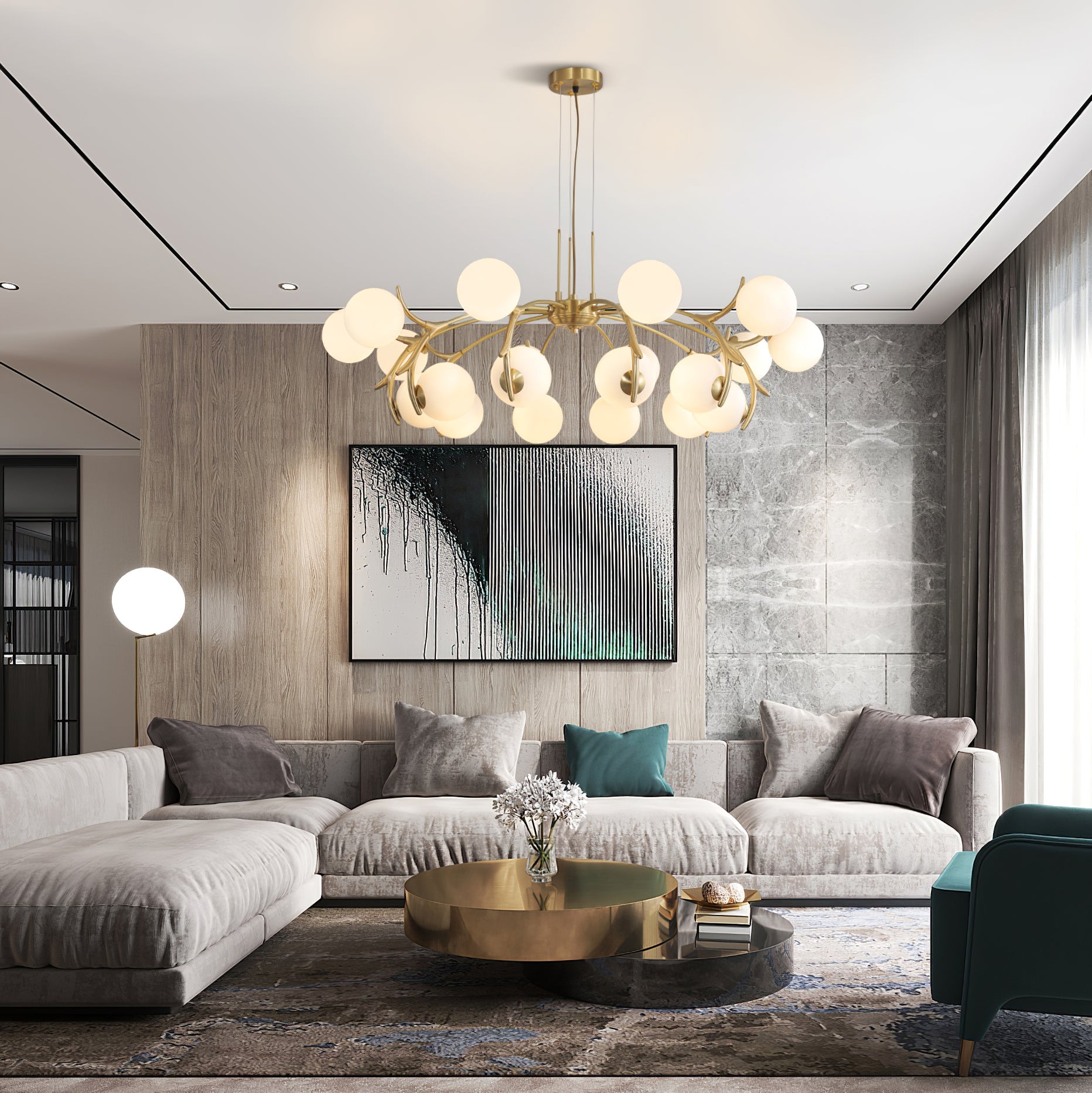 FENWICK CRYSTAL DRAPE CHANDELIER