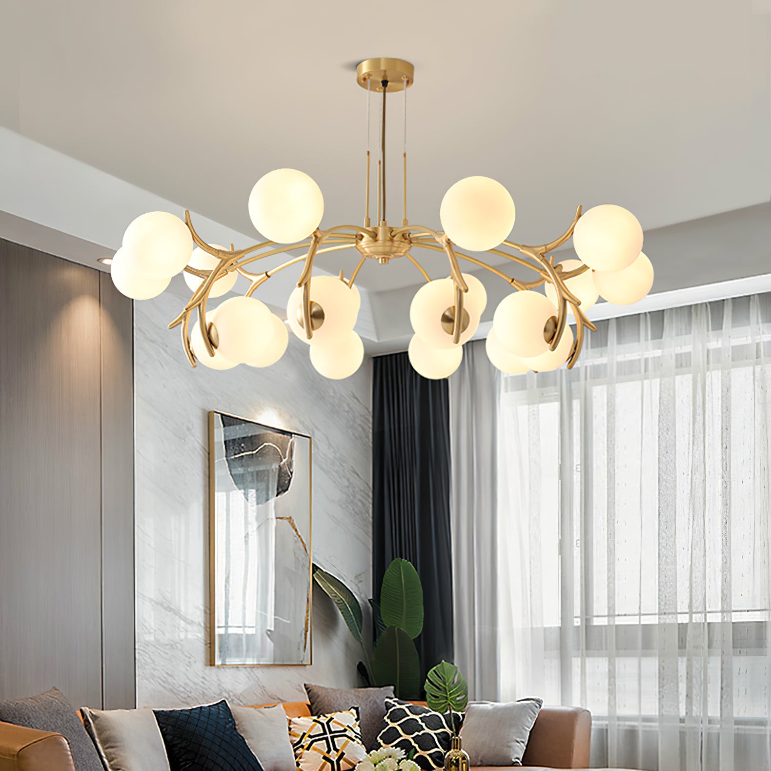 FENWICK CRYSTAL DRAPE CHANDELIER
