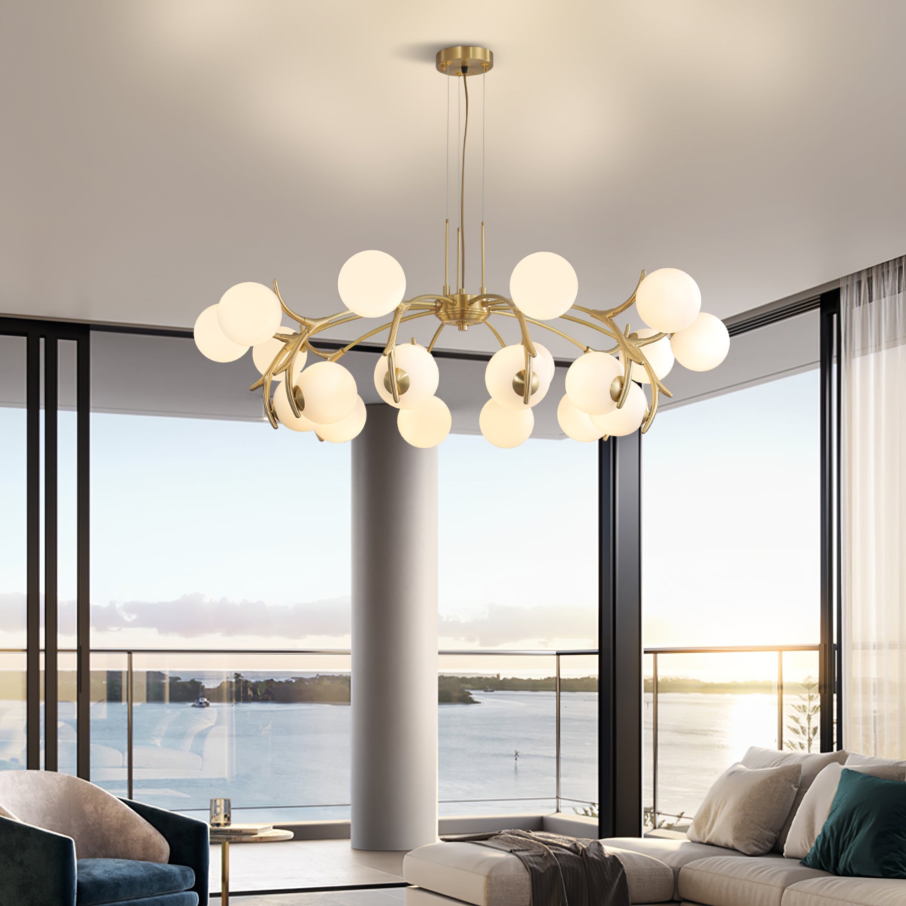 FENWICK CRYSTAL DRAPE CHANDELIER
