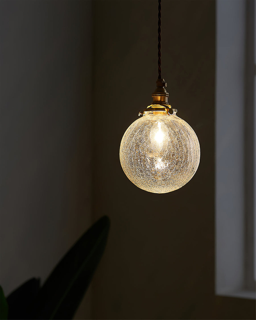 WINTHROP CRACKLE GLASS HANGING LANTERN