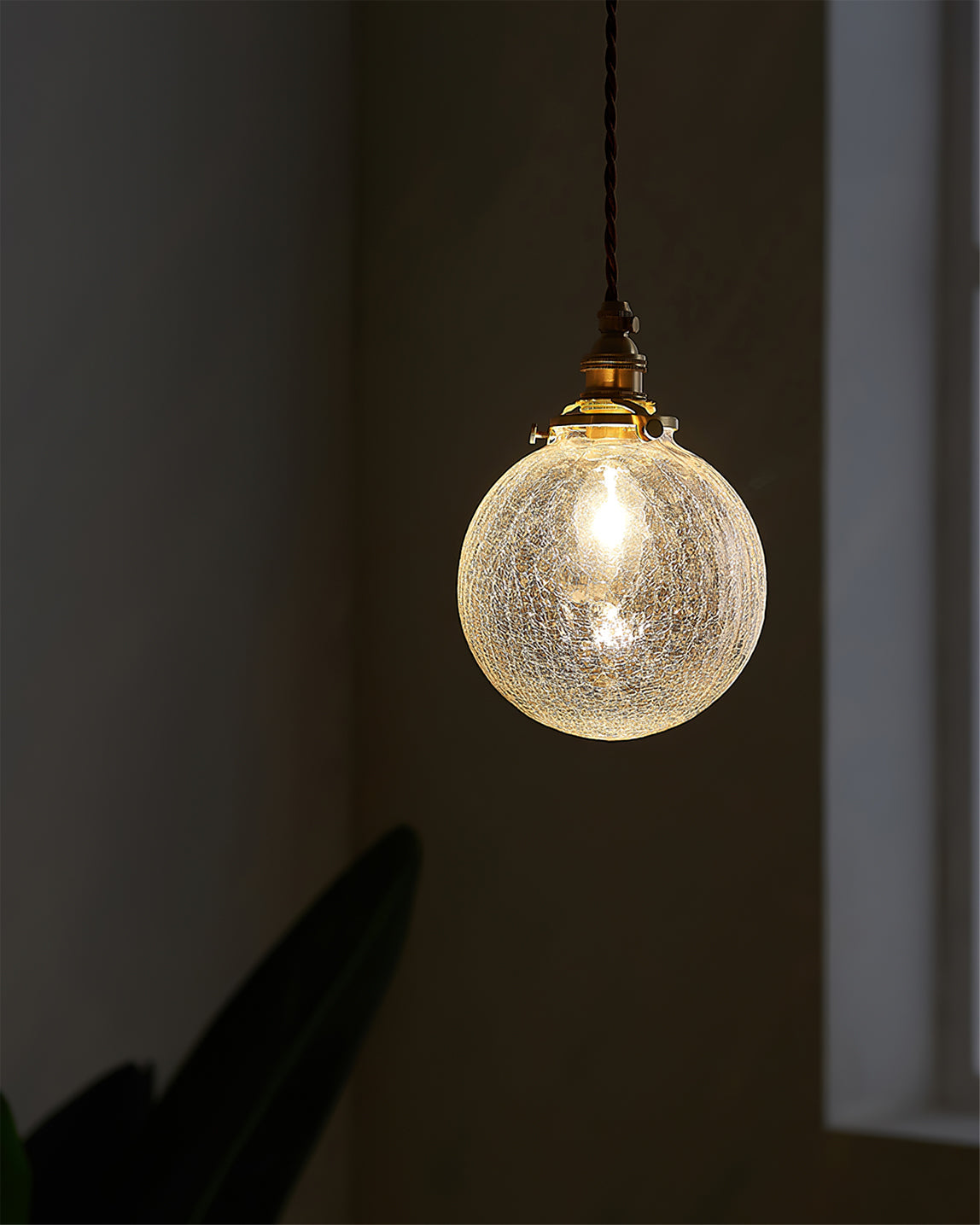 WINTHROP CRACKLE GLASS HANGING LANTERN