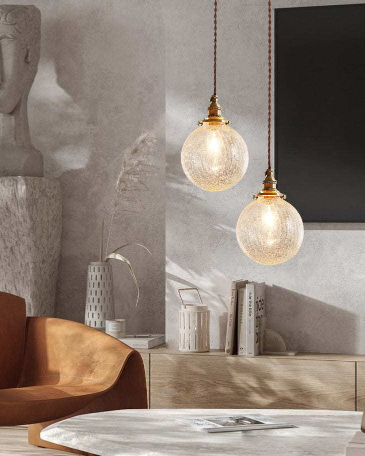 WINTHROP CRACKLE GLASS HANGING LANTERN