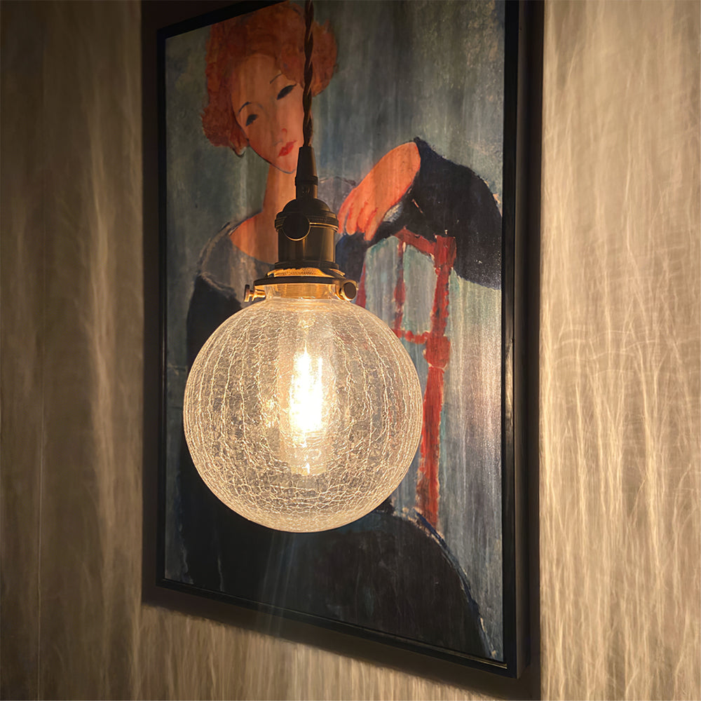 WINTHROP CRACKLE GLASS HANGING LANTERN