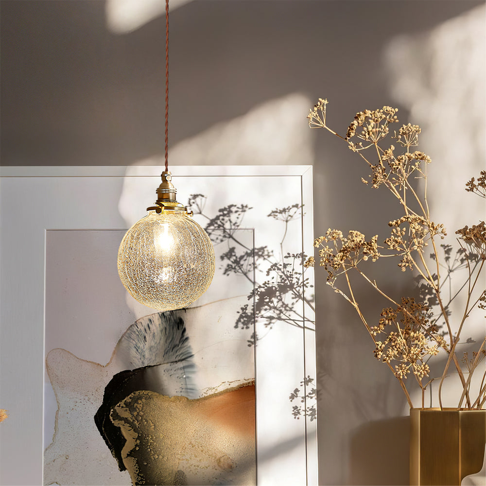 WINTHROP CRACKLE GLASS HANGING LANTERN