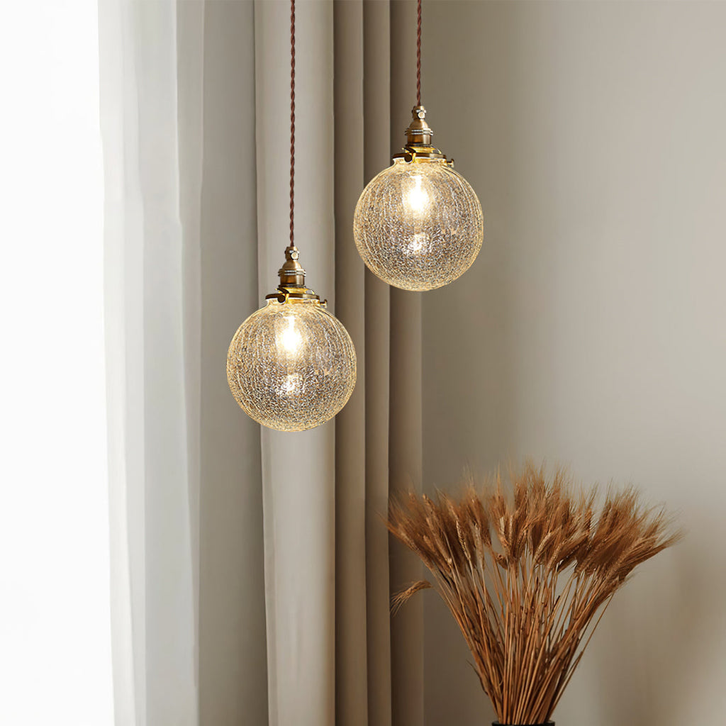 WINTHROP CRACKLE GLASS HANGING LANTERN